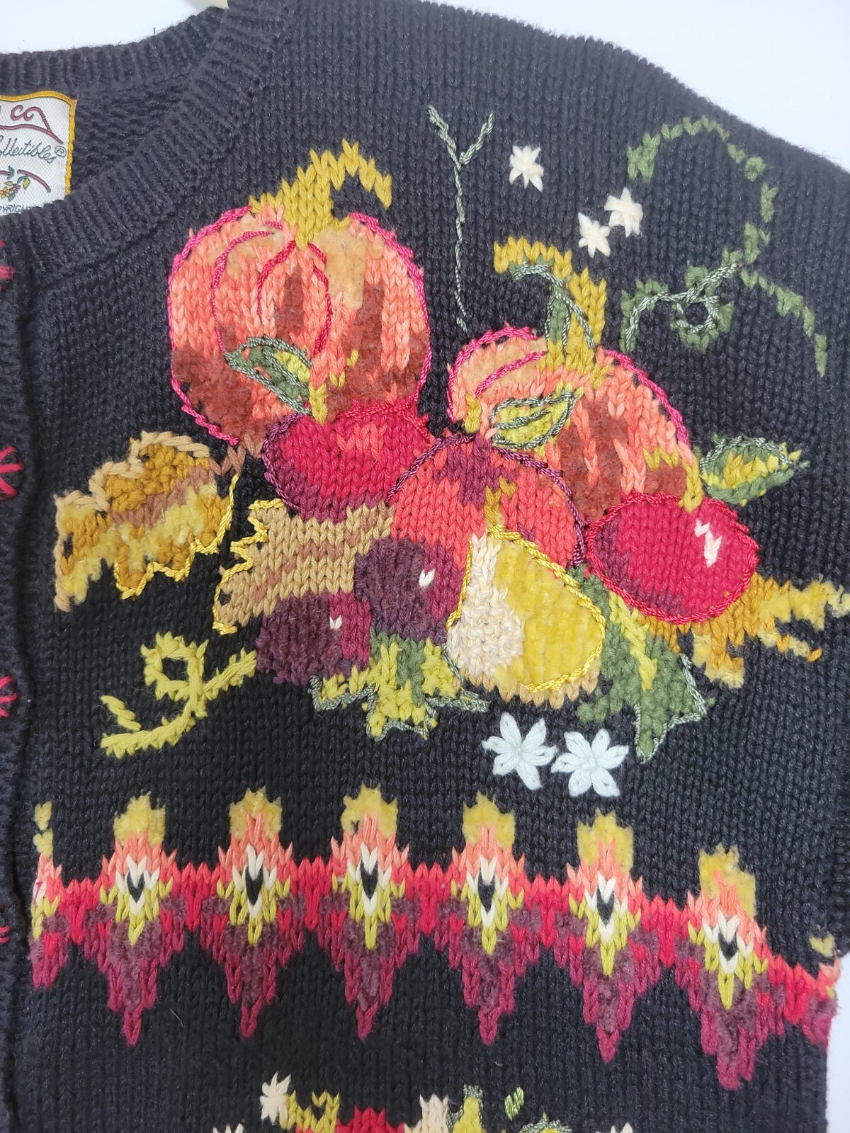 2001 Vintage Hairloom Collection Women&rsquo;s L Knit Sweater Harvest Thanksgiving