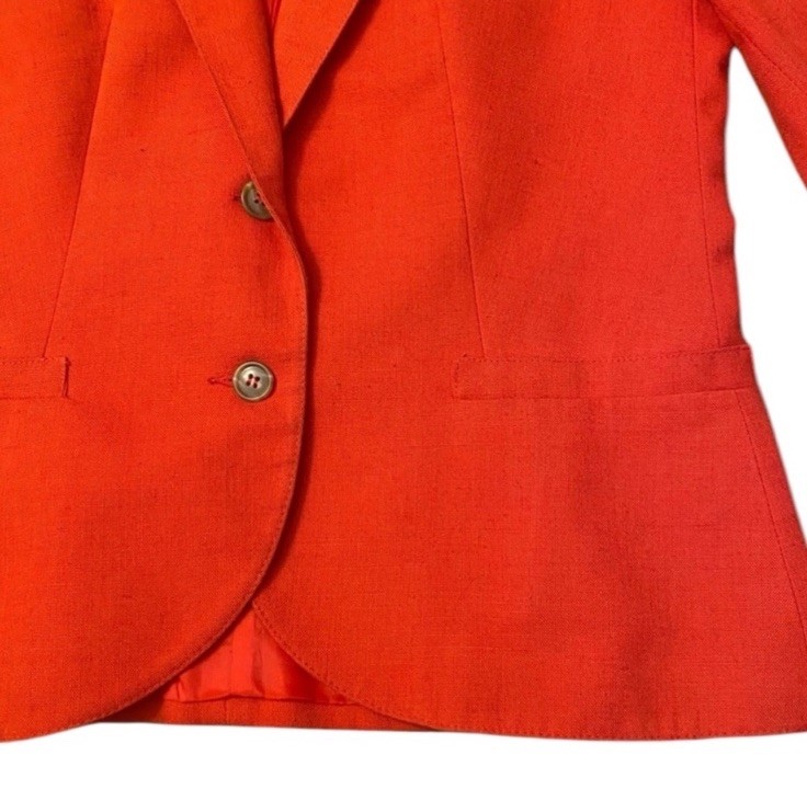 1970’s Vintage The Villager Red Tailored Blazer w Functional Front Pockets Small