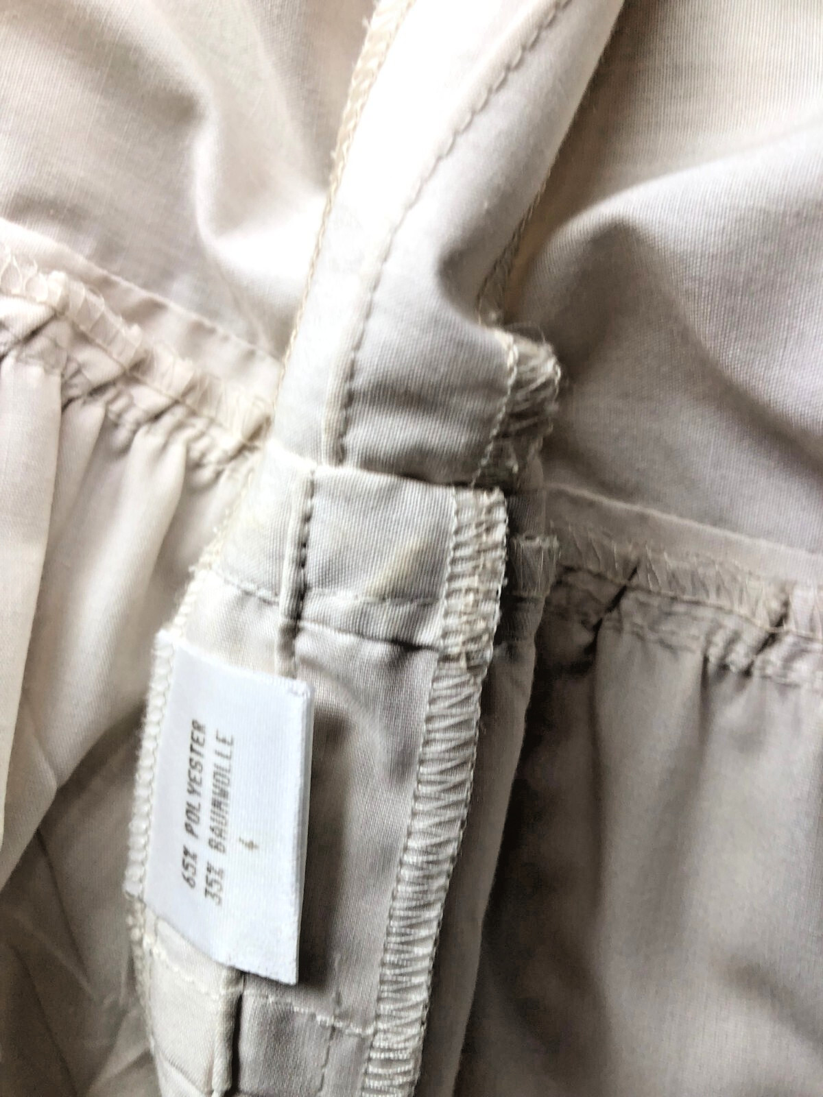 vintage petticoat eyelet embroidery waistband with elastic size 38 40 beige natural long