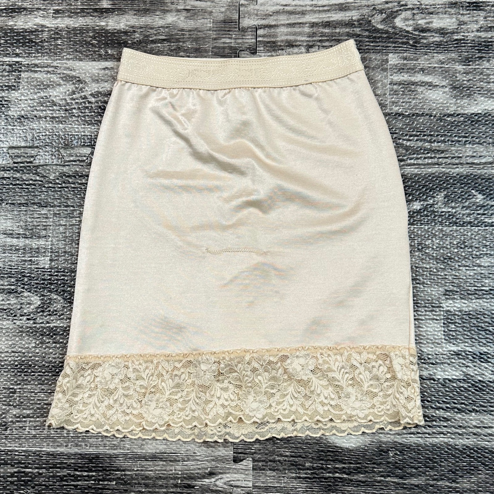 Vintage Shape-Mate Wiggle Skirt Half Slip Built-in Panty XL 31&Prime;-32&Prime; Beige Sissy