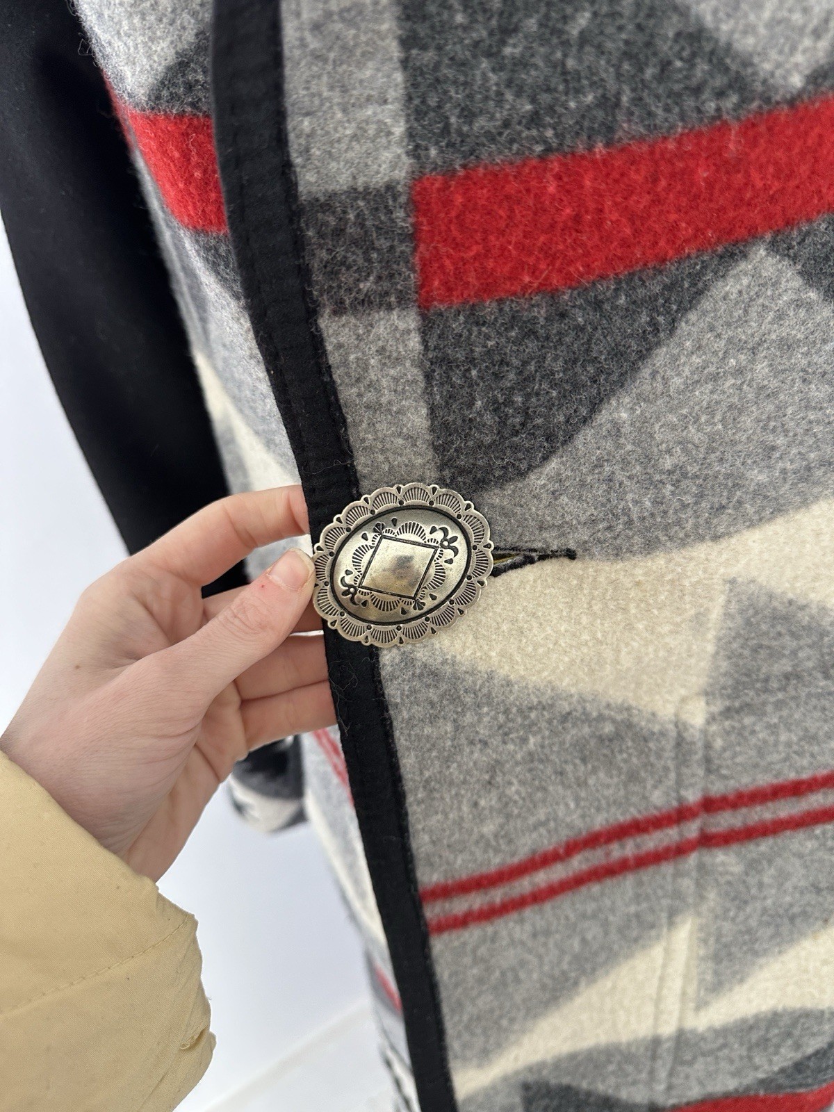 Vintage Reversible Pendleton? Native Pattern Conch Button Coat