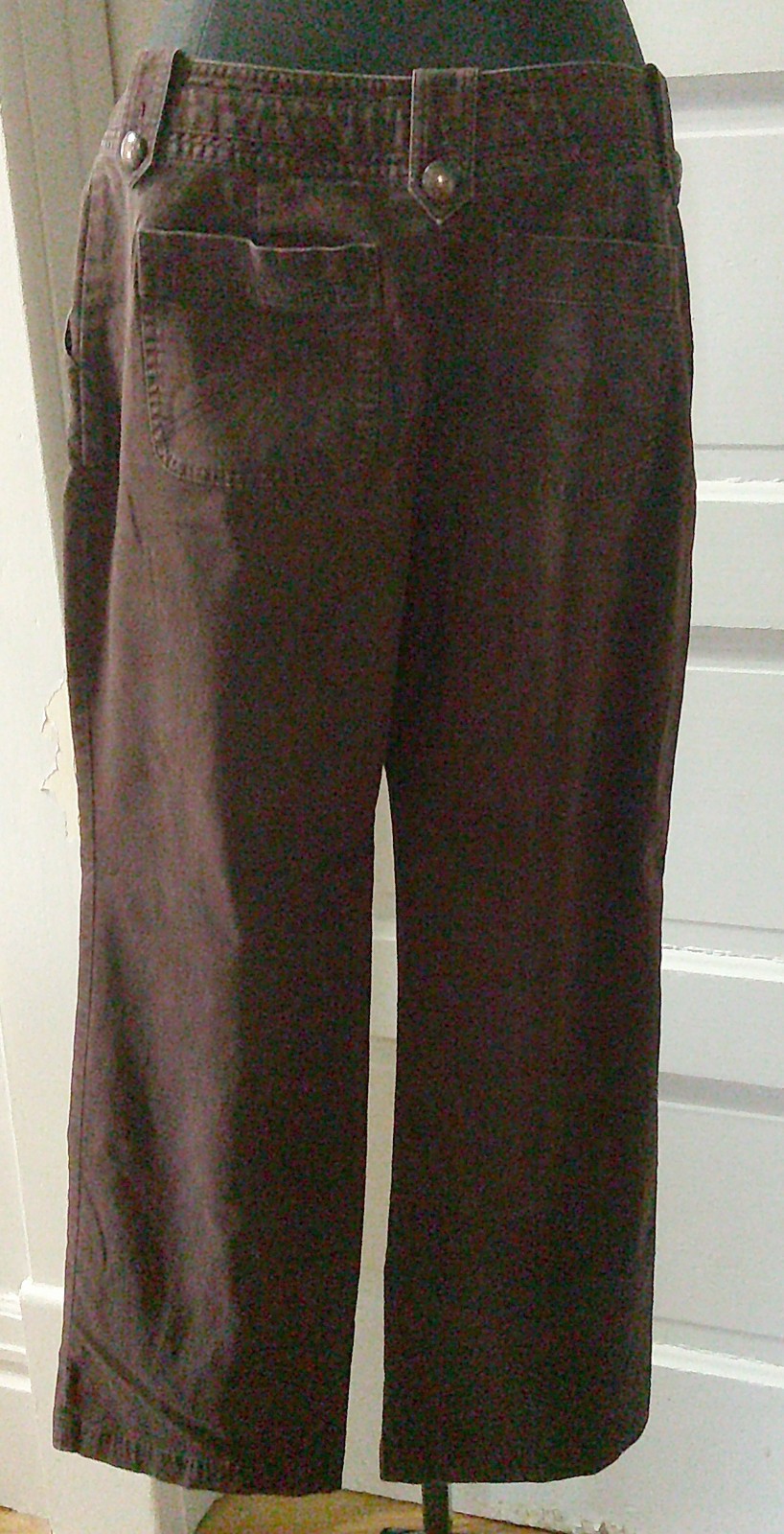 80&rsquo;s TALBOTS Brown Button Flap Belt Loops Flat Front Jeans 12P
