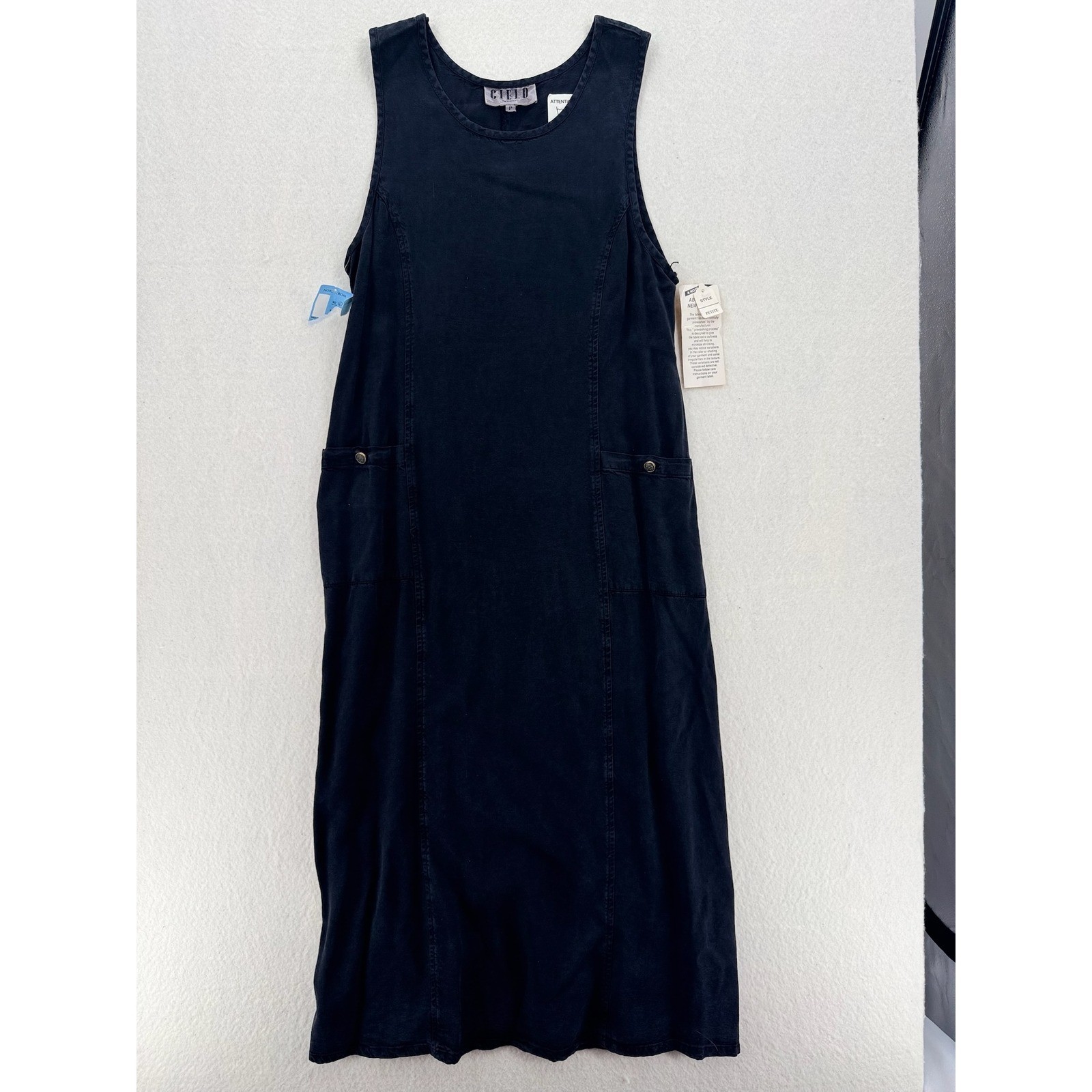 Vintage Cielo by Daniel Black Tencel Midi Dress Petite NWT Utility Gorpcore 90s