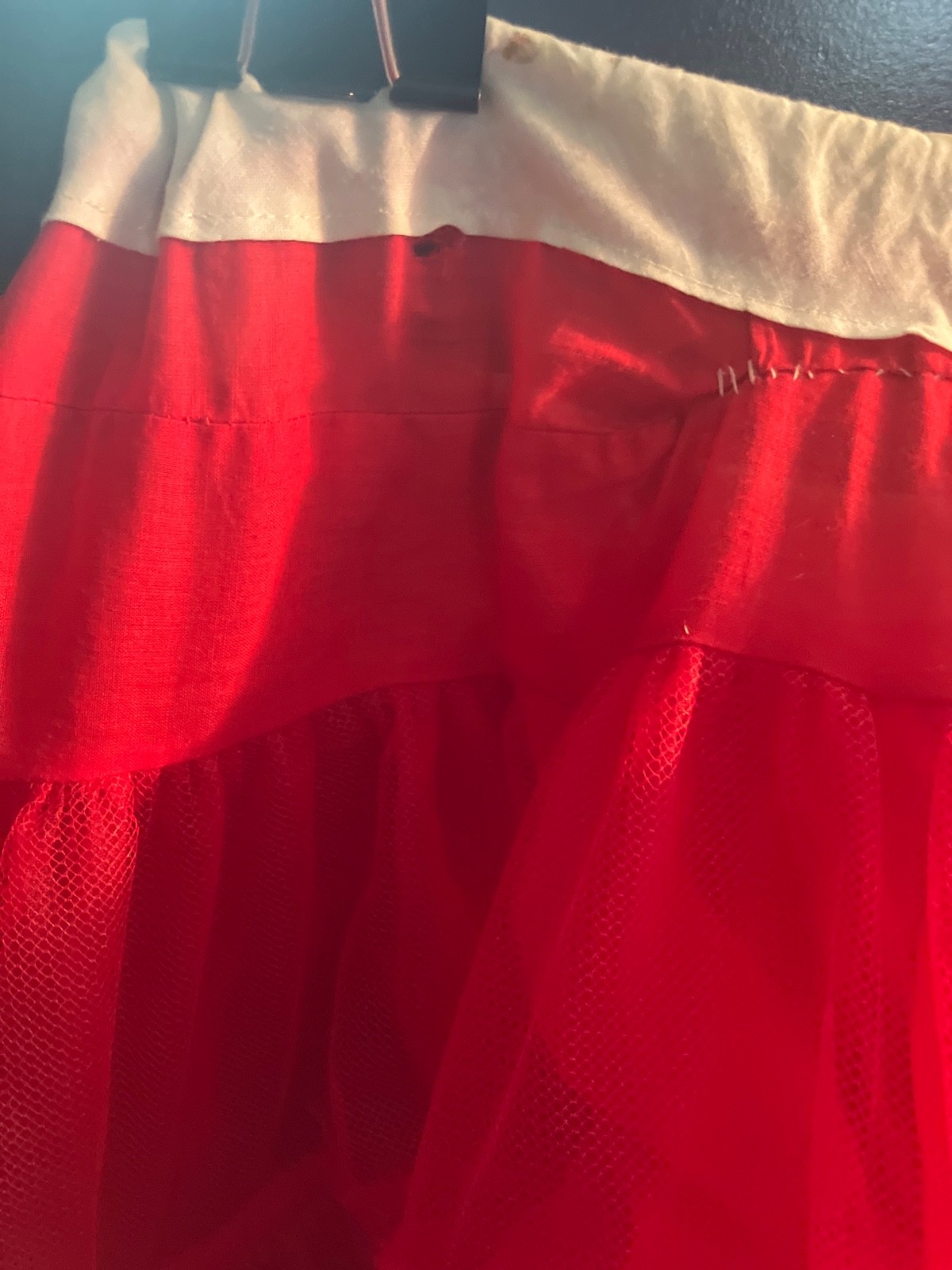 VTG 60&rsquo;s MALCO MODES RED RUFFLED TIERED SKIRT – DANCE – COUNTRY WESTERN
