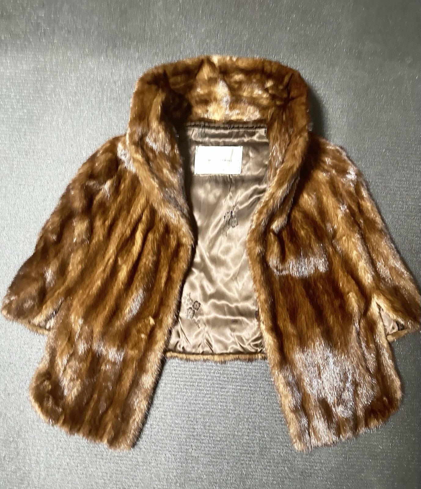 The Bon Marche Brown Vintage Fur Coat Jacket Women&rsquo;s Regular Size Classic Style