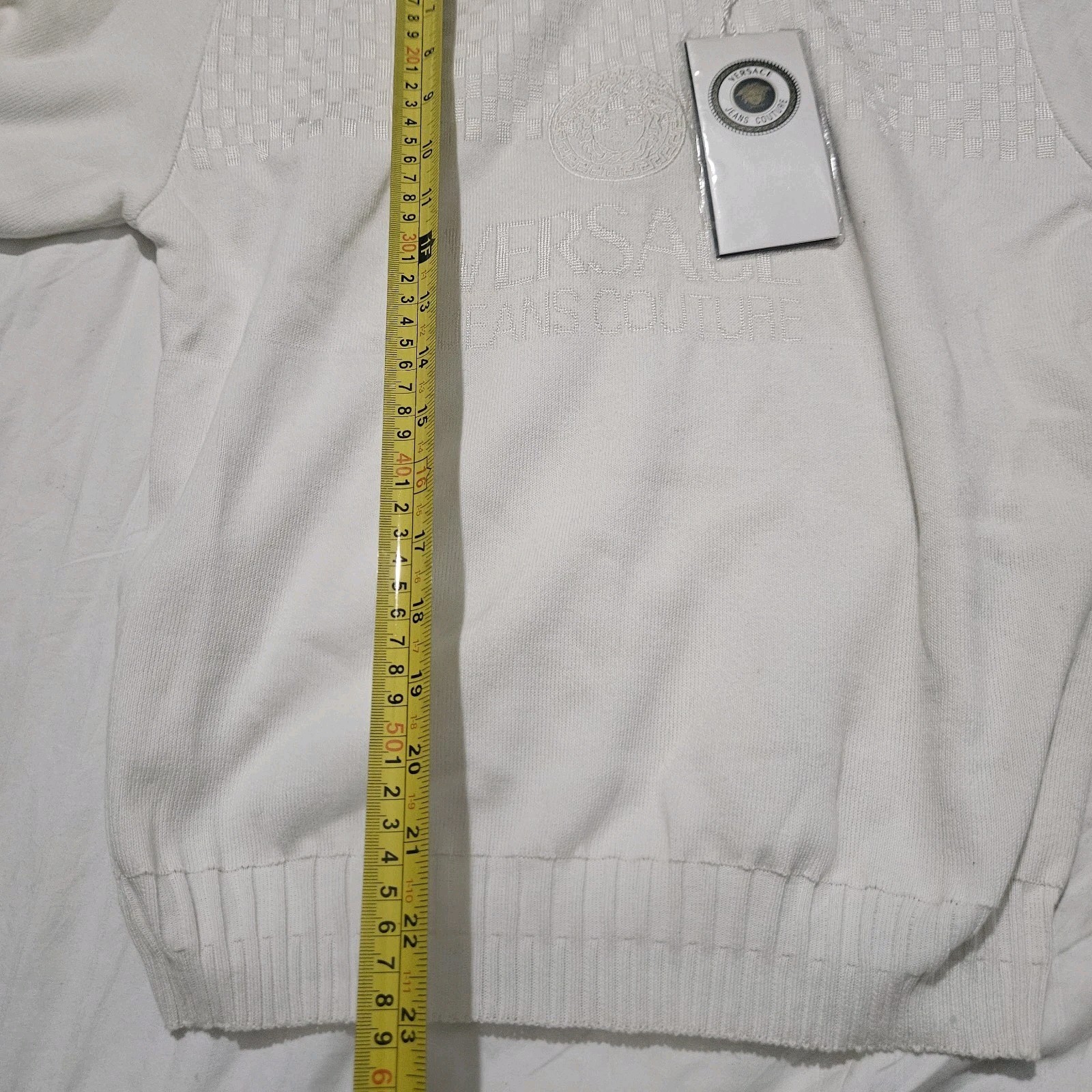 Nwt Versace Jeans Couture Knitted Short Sleeve Sweater Sz.small Flawed