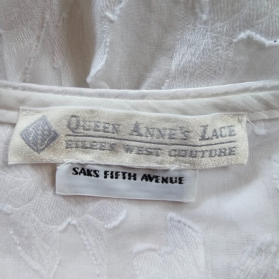 Vintage 90s White Lawn Cotton Queen Annes lace Peignoir Babydoll w/ Robe M/L/XL
