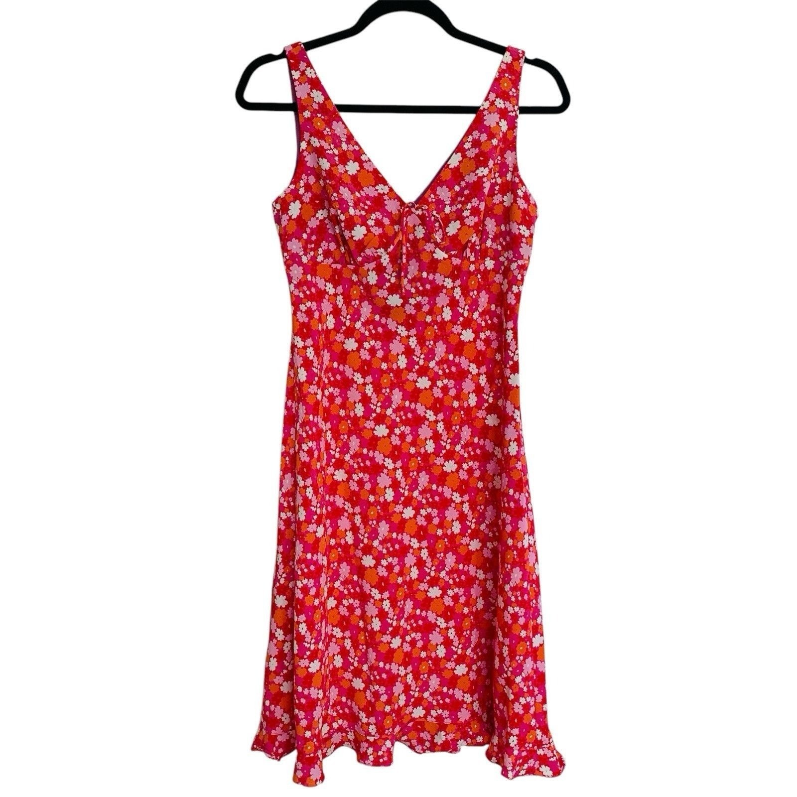 Vintage Y2K Express Babydoll Floral Dress Size 6 Pink Feminine Coquette Romantic
