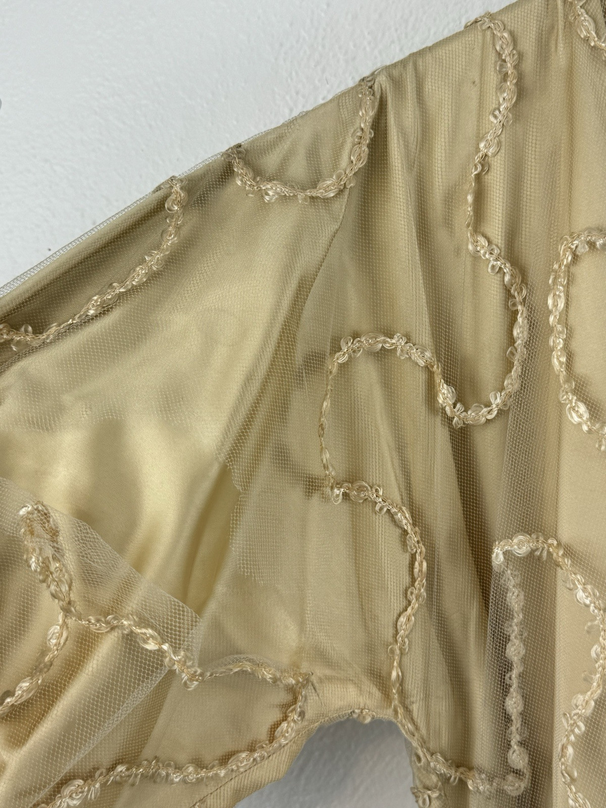 Vintage 1960s Fazzi By Howard Norm Gold Mesh Satin Swing Coat Overcoat RARE
