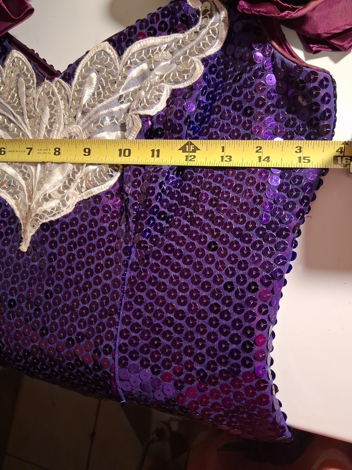 1980s Purple Sequin Ruffle High-Low Hem Party Salsa Dress Flirtations By Angelo