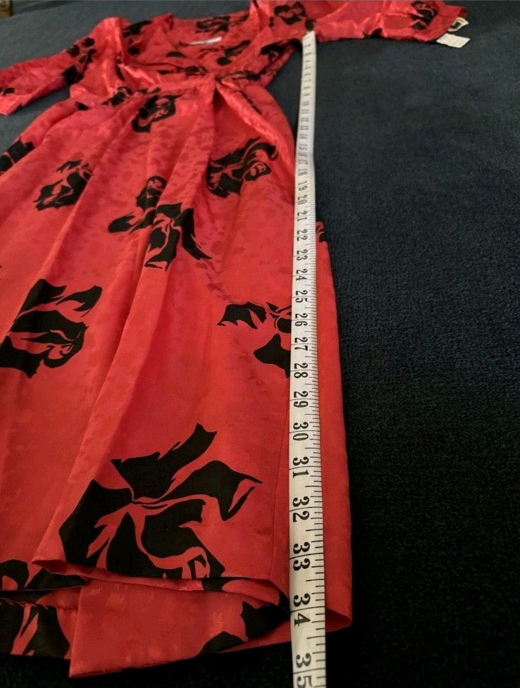 Jonathan Martin Vintage 80s Red Wrap Dress Whimsigoth Alt New Wave
