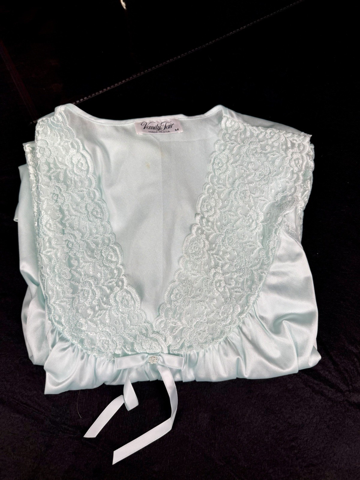 Vanity Fair Vintage NEW No Tags 2pc Mint Green Nightgown & Robe Set Size M