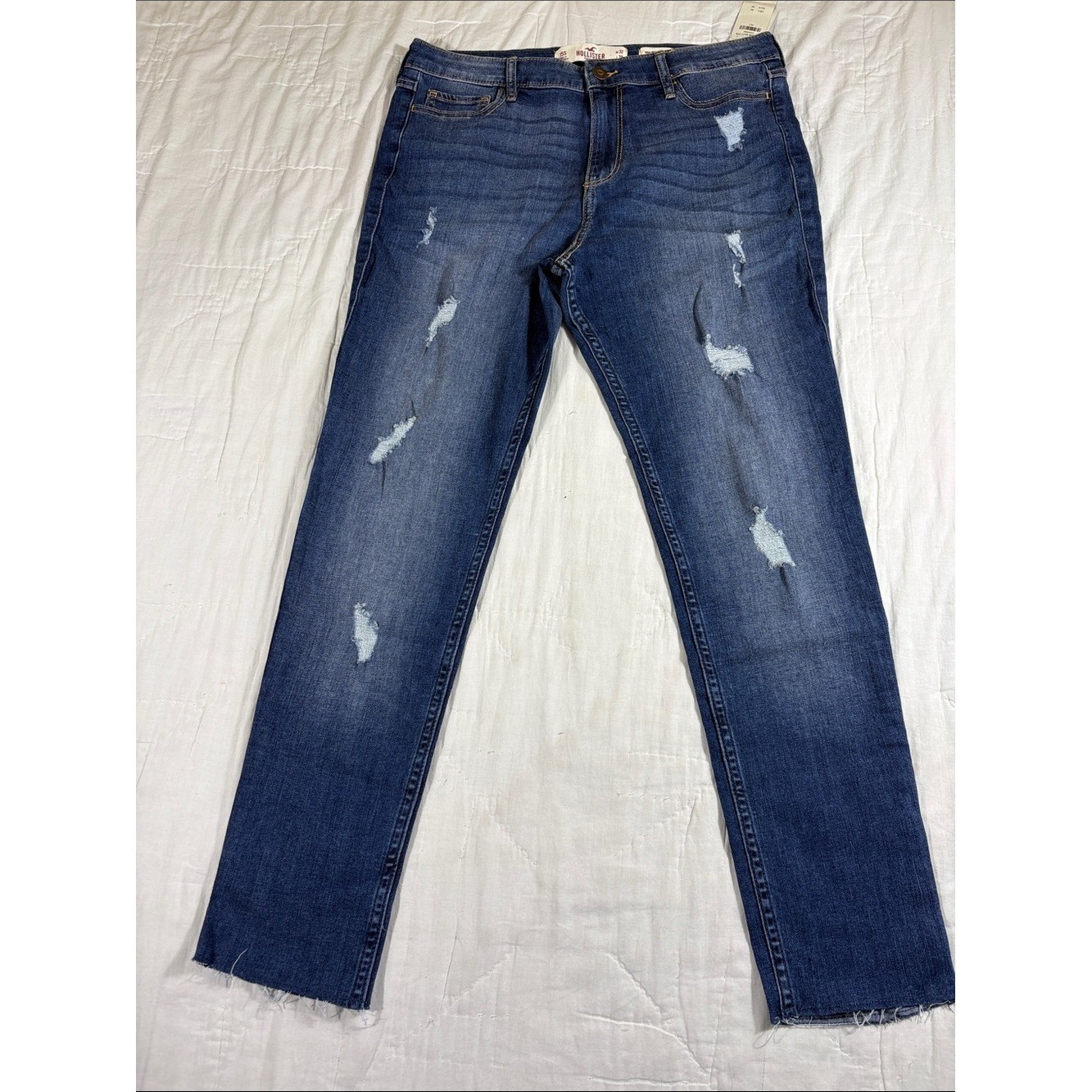 Hollister Women High Rise Super Skinny Distressed Ripped Jeans Size 15S NWT