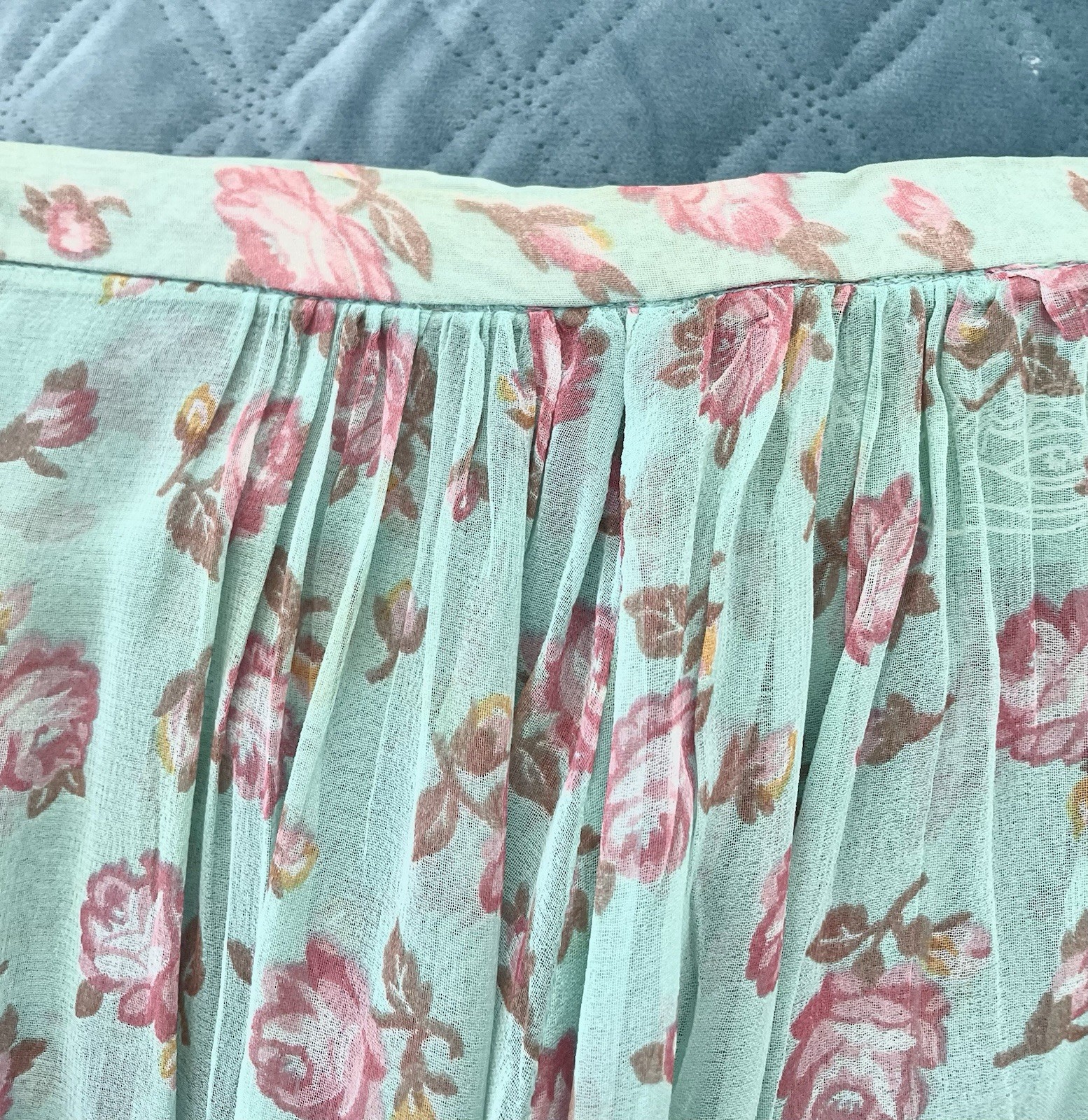 Vtg 70’s ALLEY CAT by BETSEY JOHNSON Chiffon Palazzo Pants Pink Roses Sz 7/8
