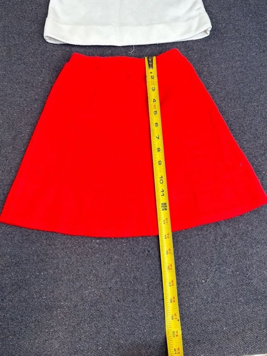 Vintage Biquette Original Red & White Orlon Skirt Set