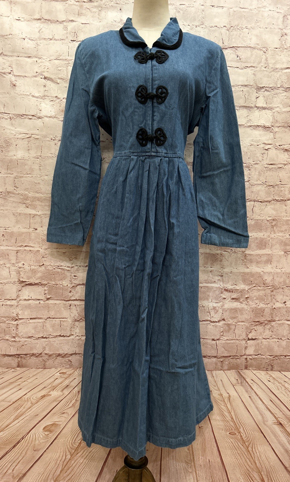 Vintage 80/90s MHM Melissa Harper Modest Teacher Prairie Denim Dress XL Chest 42