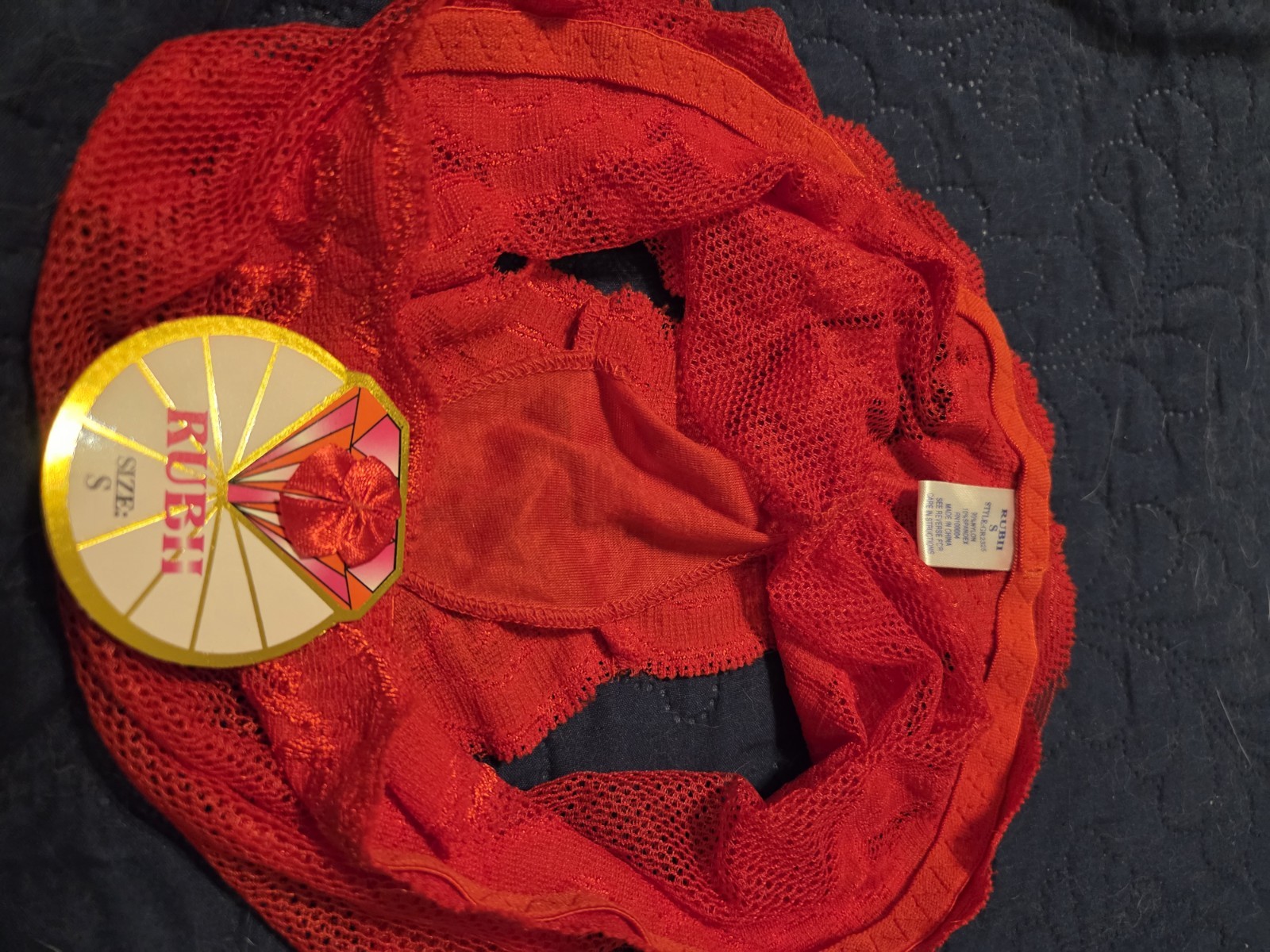 NEW Vintage Red RubII Soft Nylon Stretch Sheer Boyshort Panty Size Small 5