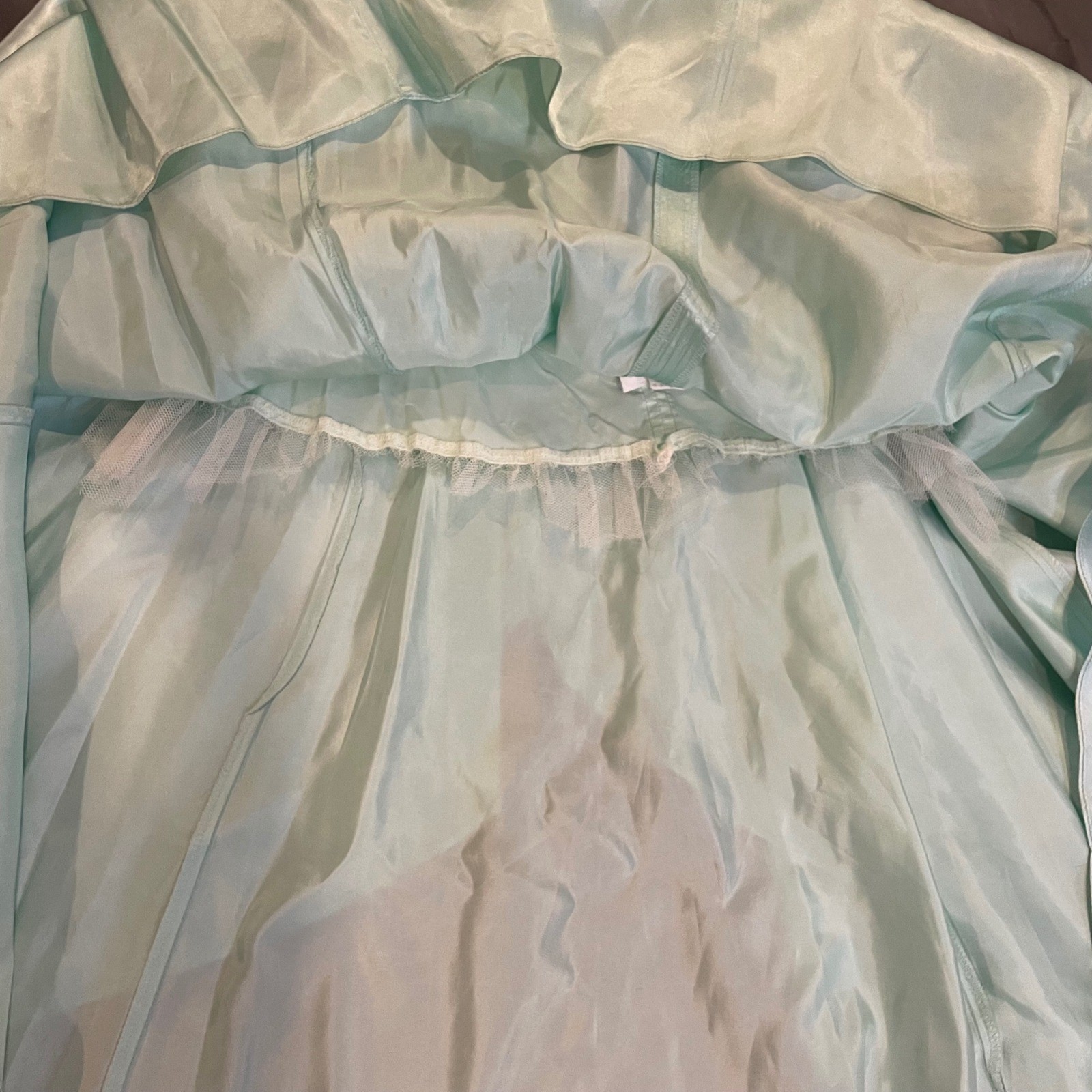 VTG Gunne Sax Jessica McClintock Aqua Lace Corset Midi Dress 9 Sweetheart READ