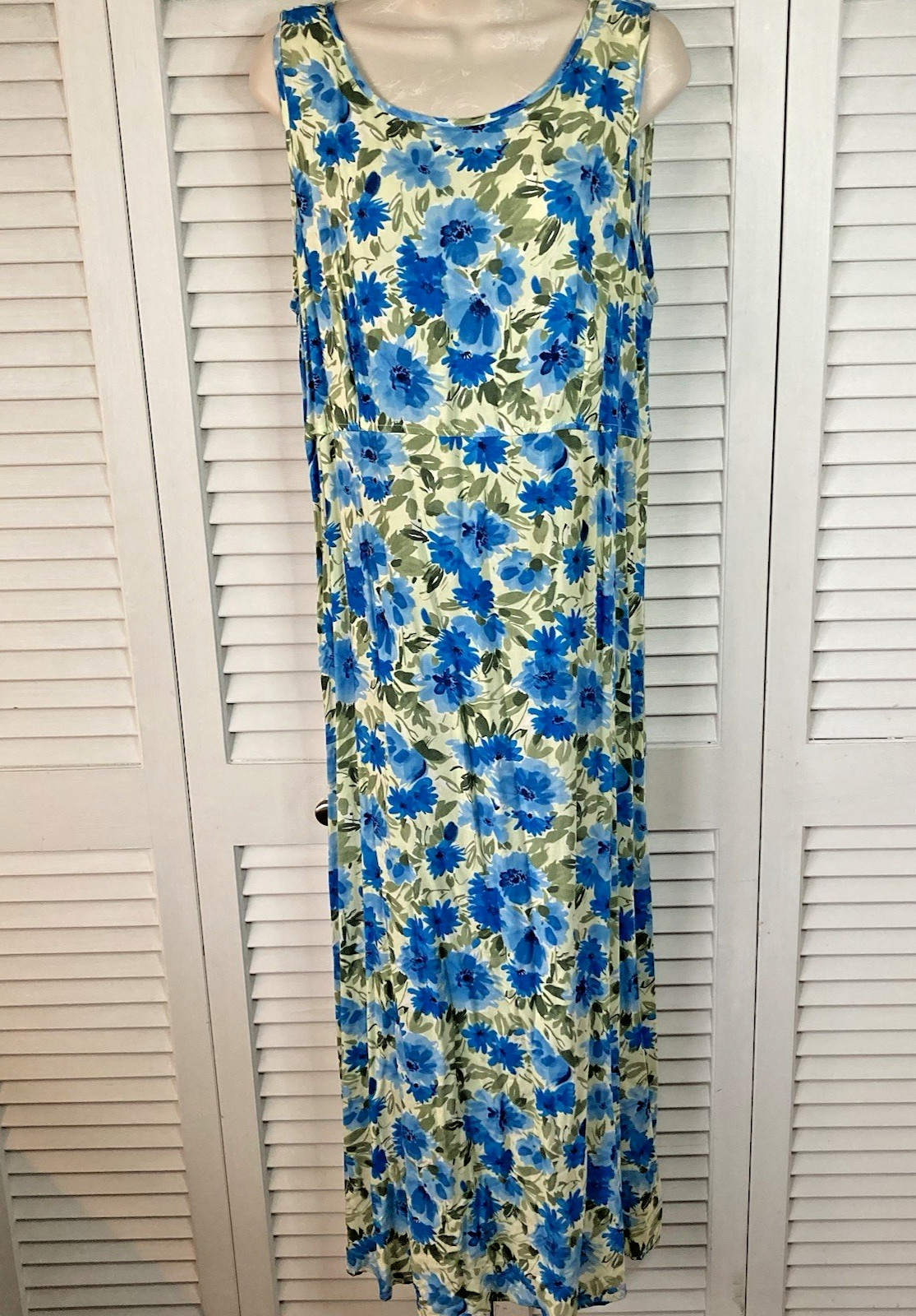 Vintage California Concepts Blue Floral Sleeveless Maxi Dress 16