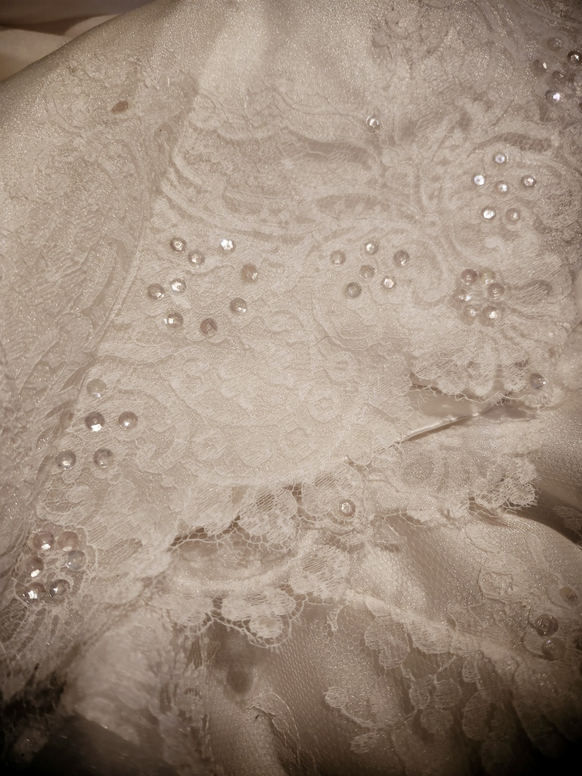 Vintage 70s Ivory Custom Hand Made Bridal Gown with Train