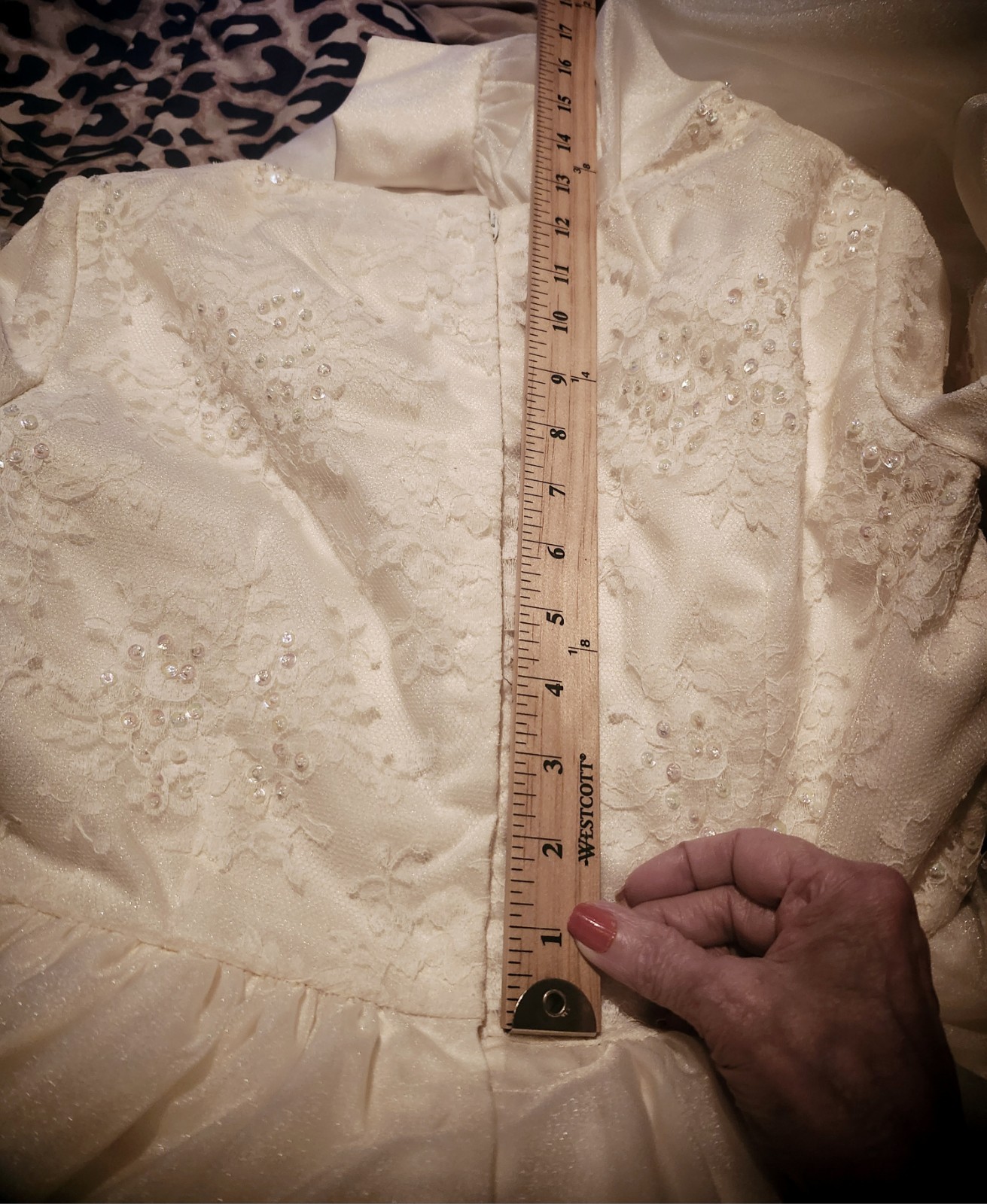 Vintage 70s Ivory Custom Hand Made Bridal Gown with Train