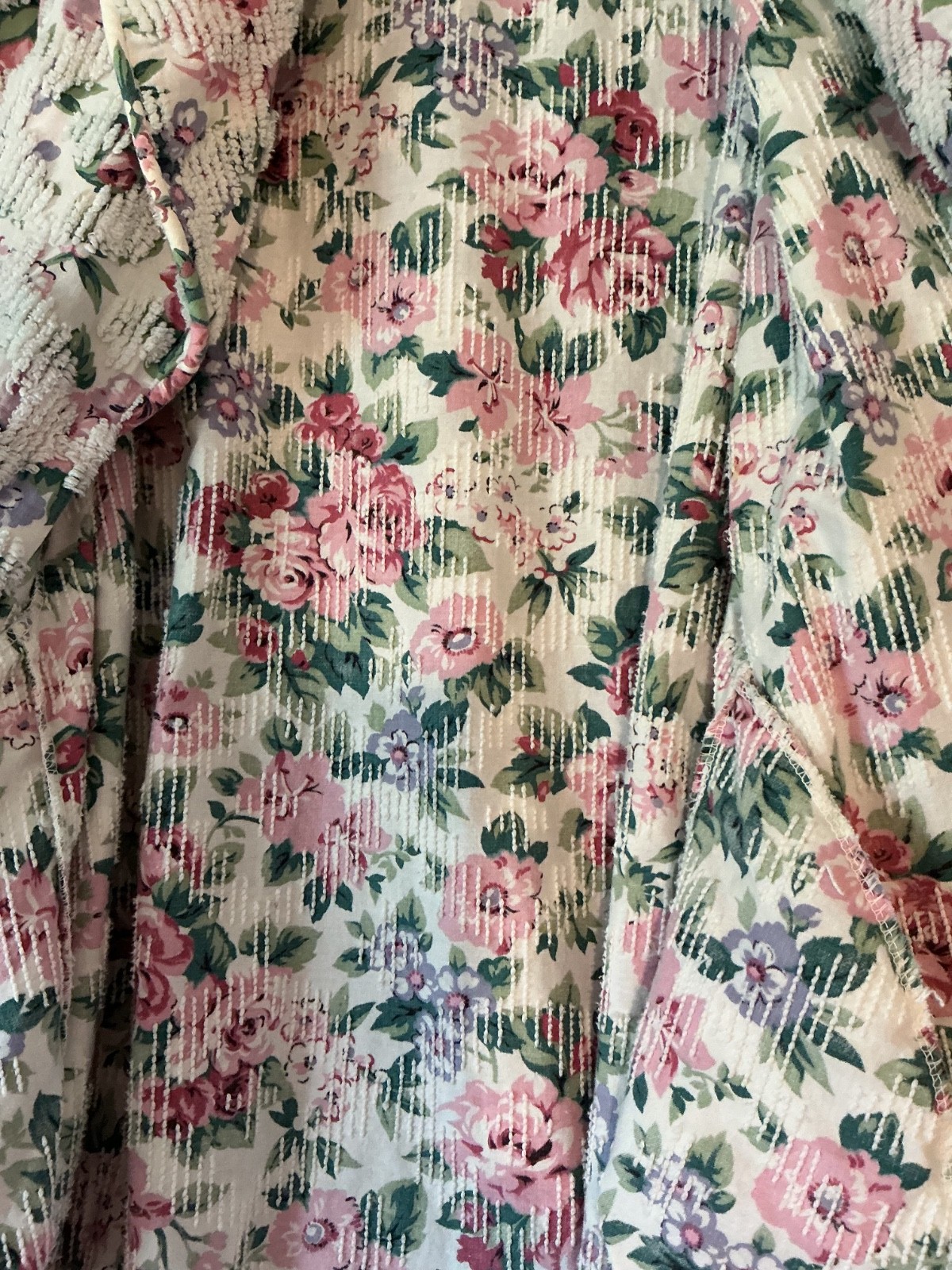 Vintage 60s Stan Herman Herbcraft Chenille Floral Belted Robe Women&rsquo;s Med/Large