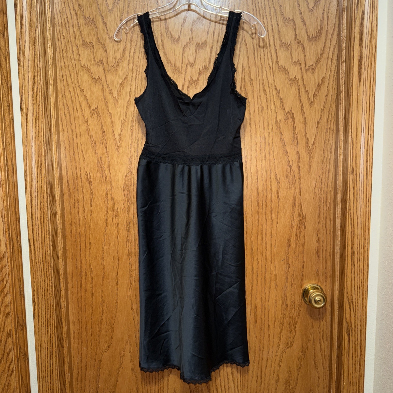 Vintage 1980s Maidenform « Something Special » Black Full Slip Size 32 USA Union