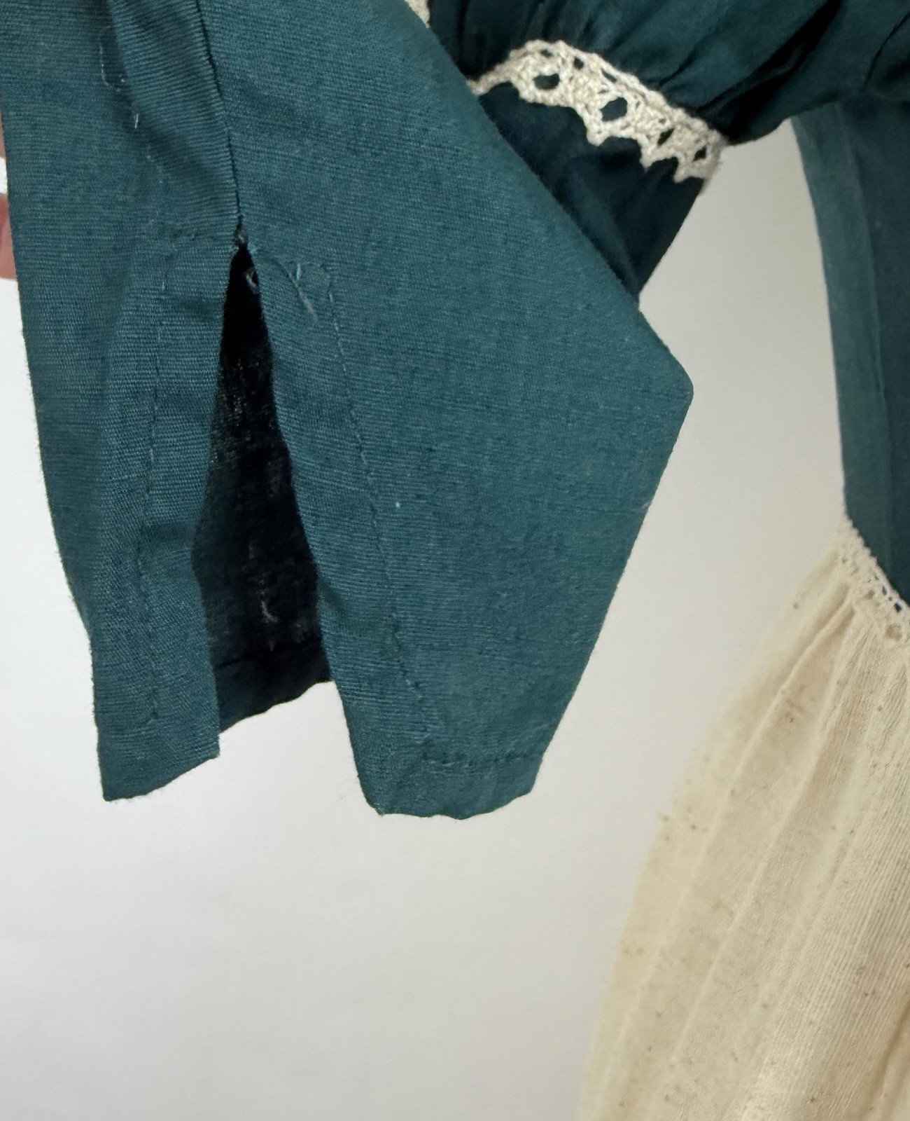 Vintage Gunne Sax Black Label Dress Forest Green Corset Medieval Renaissance 70s