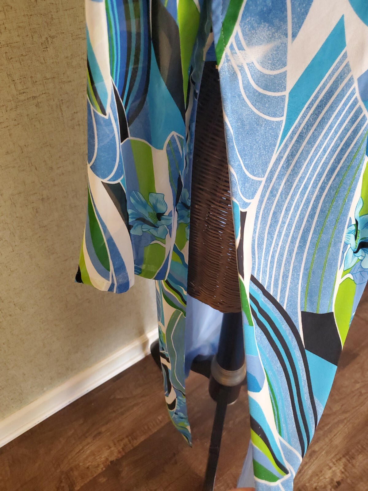 Vintage 1970s Sheer Dress/Shirt With Slits Multicolor