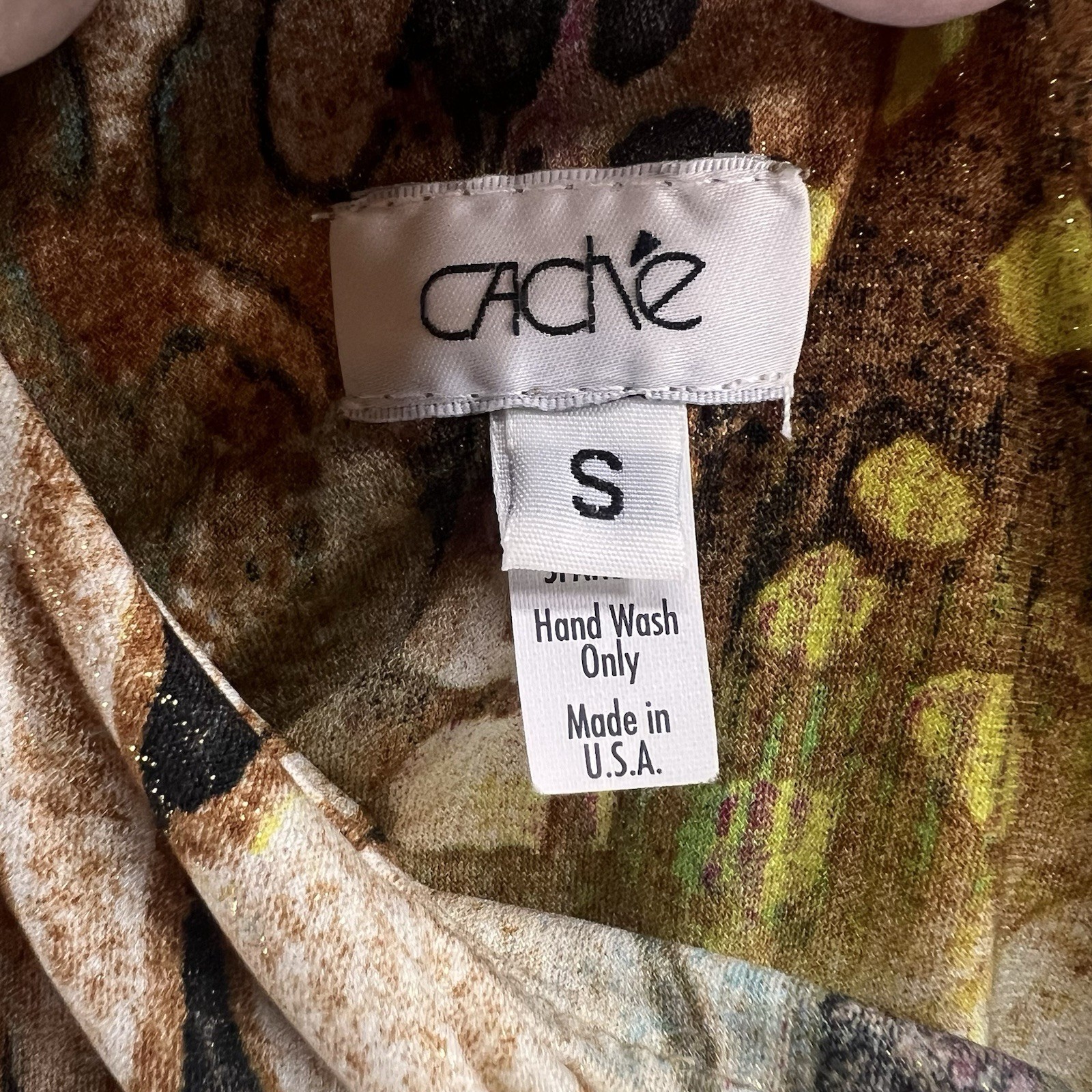 Vtg Cache One Shoulder Bodycon Mini Dress Brown Monarch Butterfly Print Y2K Club