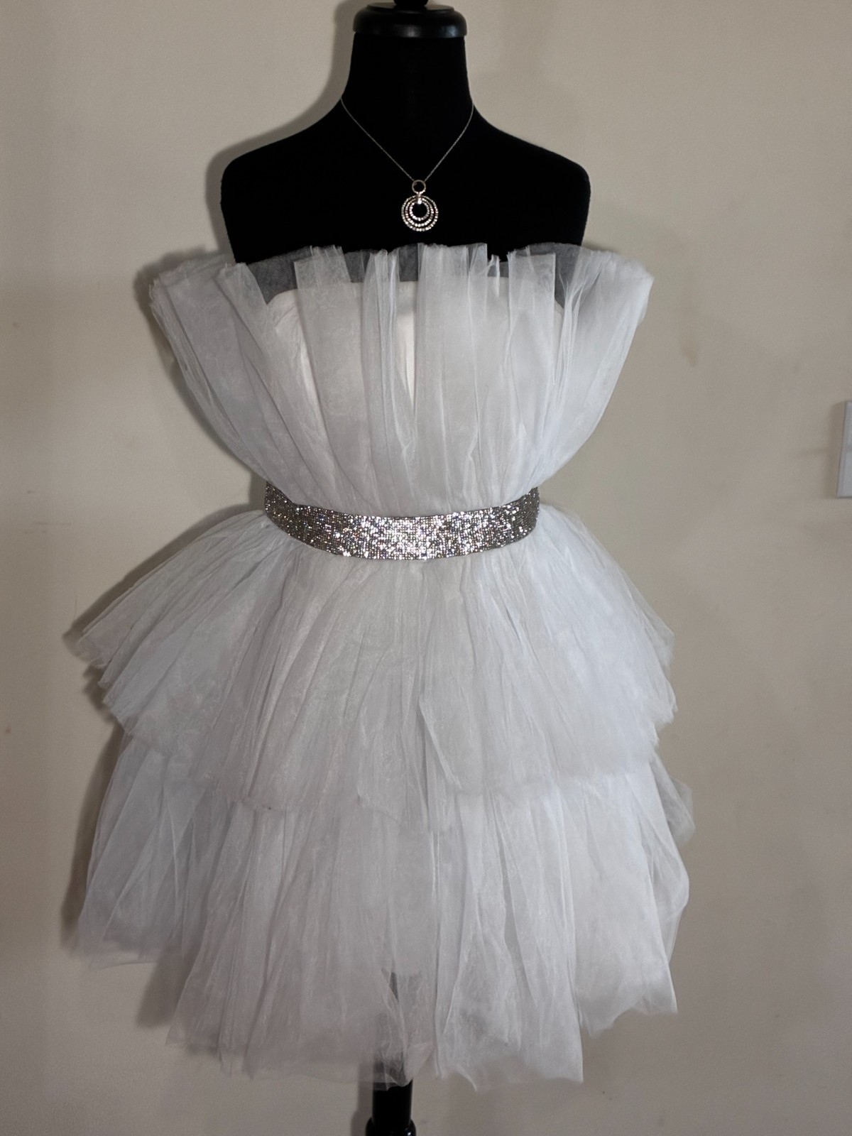 NWOT- Mable Mini Bridal or Reception Mini Tulle Dress (White)-Sz XL (MSRP $300)
