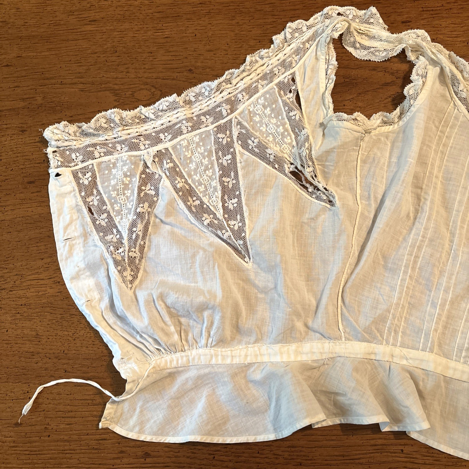 ANTIQUE VICTORIAN EDWARIAN CAMISOLE CORSET COVER LACE COTTON S Grannycore Read