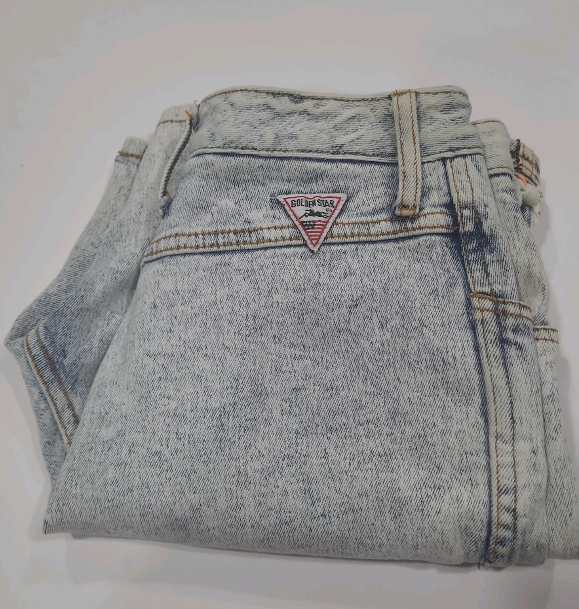 Vintage Golden Star High Rise Acid W Jean Shorts Junior 13/14 Lace Heart Inserts