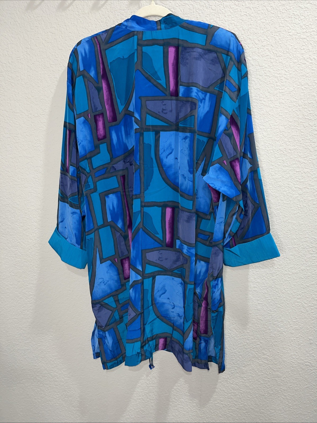 Peter Popovitch Robe Size MEDIUM Vintage USA Made Vibrant Tie Shoulder Pads