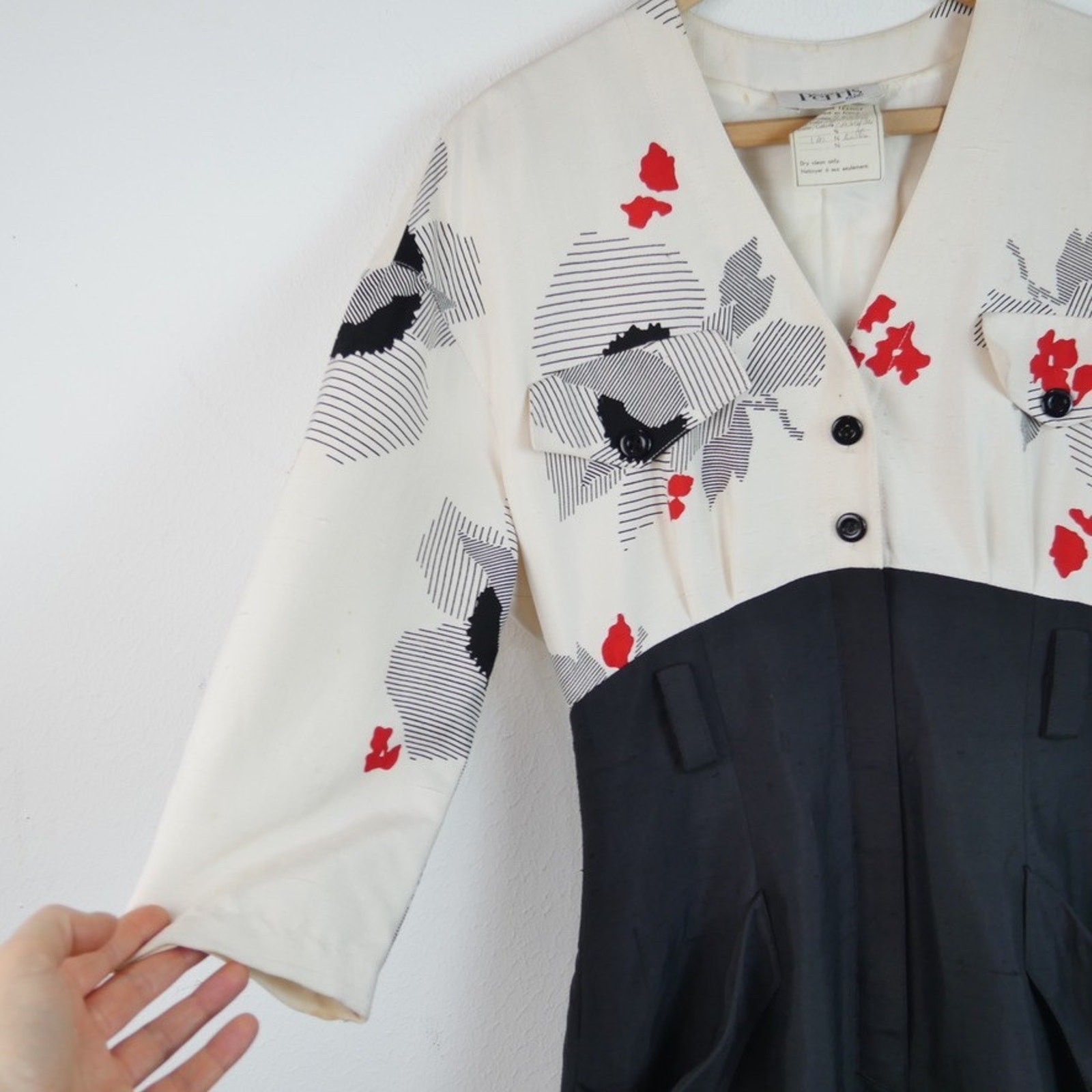 Vintage 80s Bernard Perris Silk Dress France Luxury Designer Cocktail Glam 10