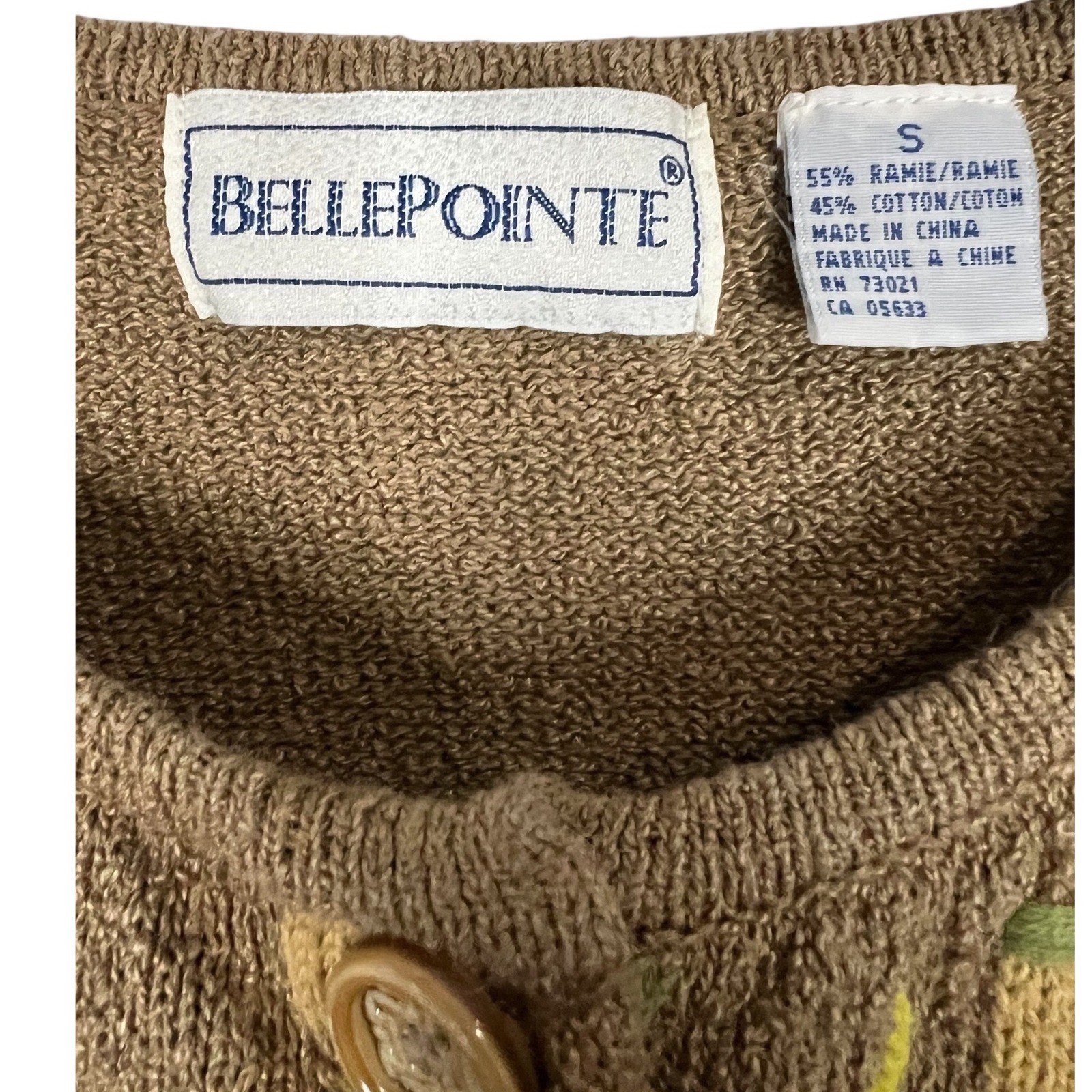 Bellepointe Vintage Panda & Bamboo Design Knit Cardigan – Size Small