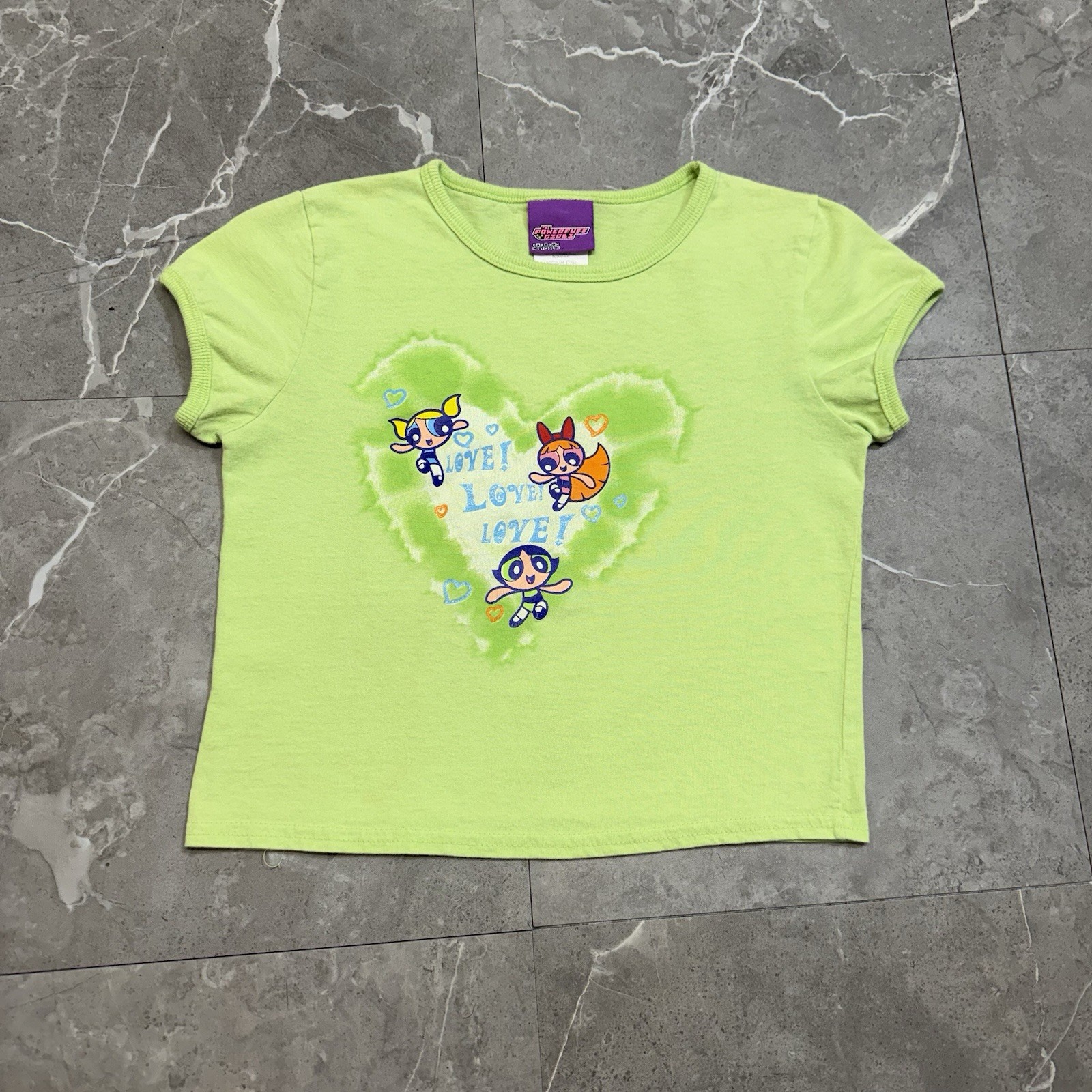 Extremely Rare Y2K Vintage Powderpuff Girls Cartoon Network Baby Shirt Size XS
