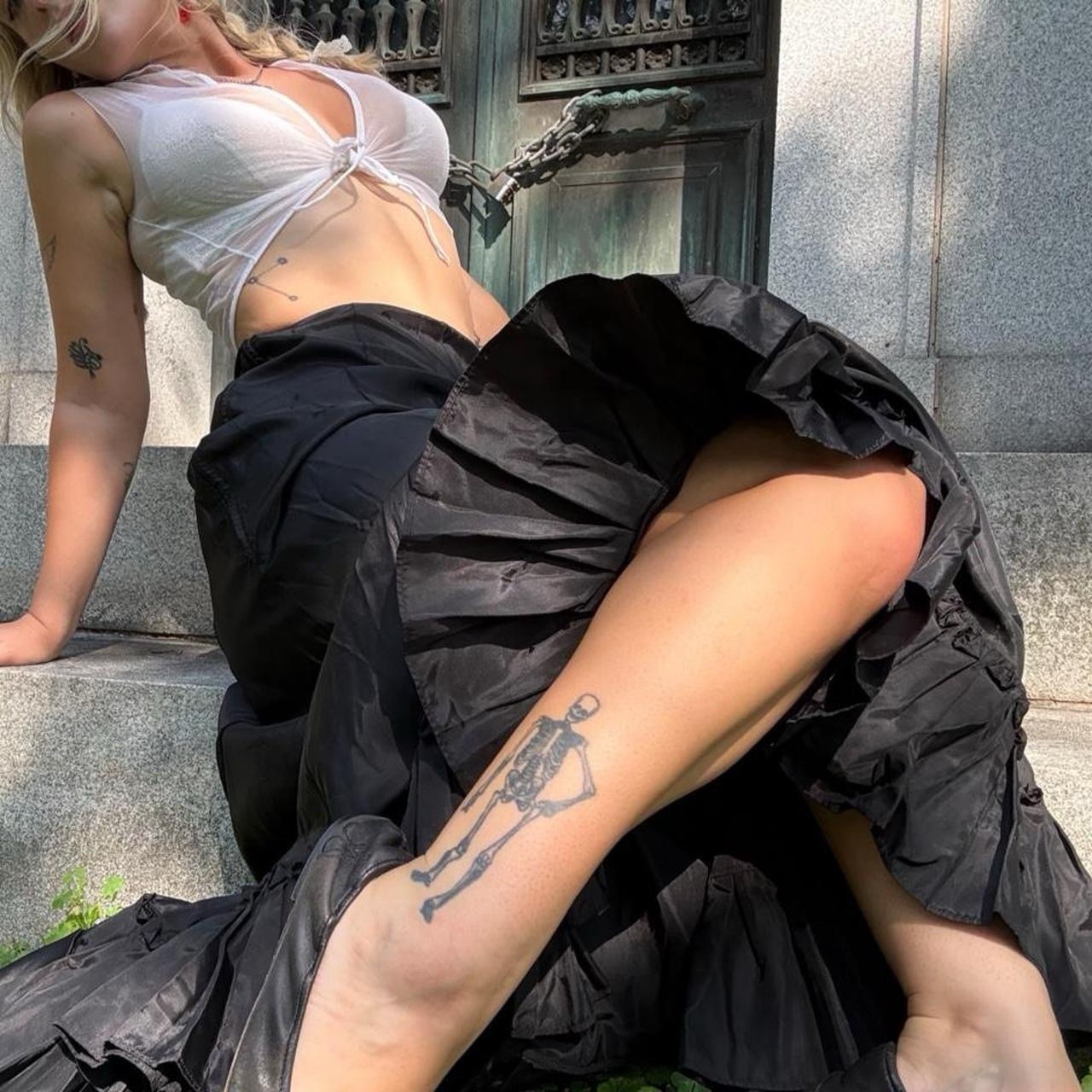 Antique Black Ruffle Petticoat