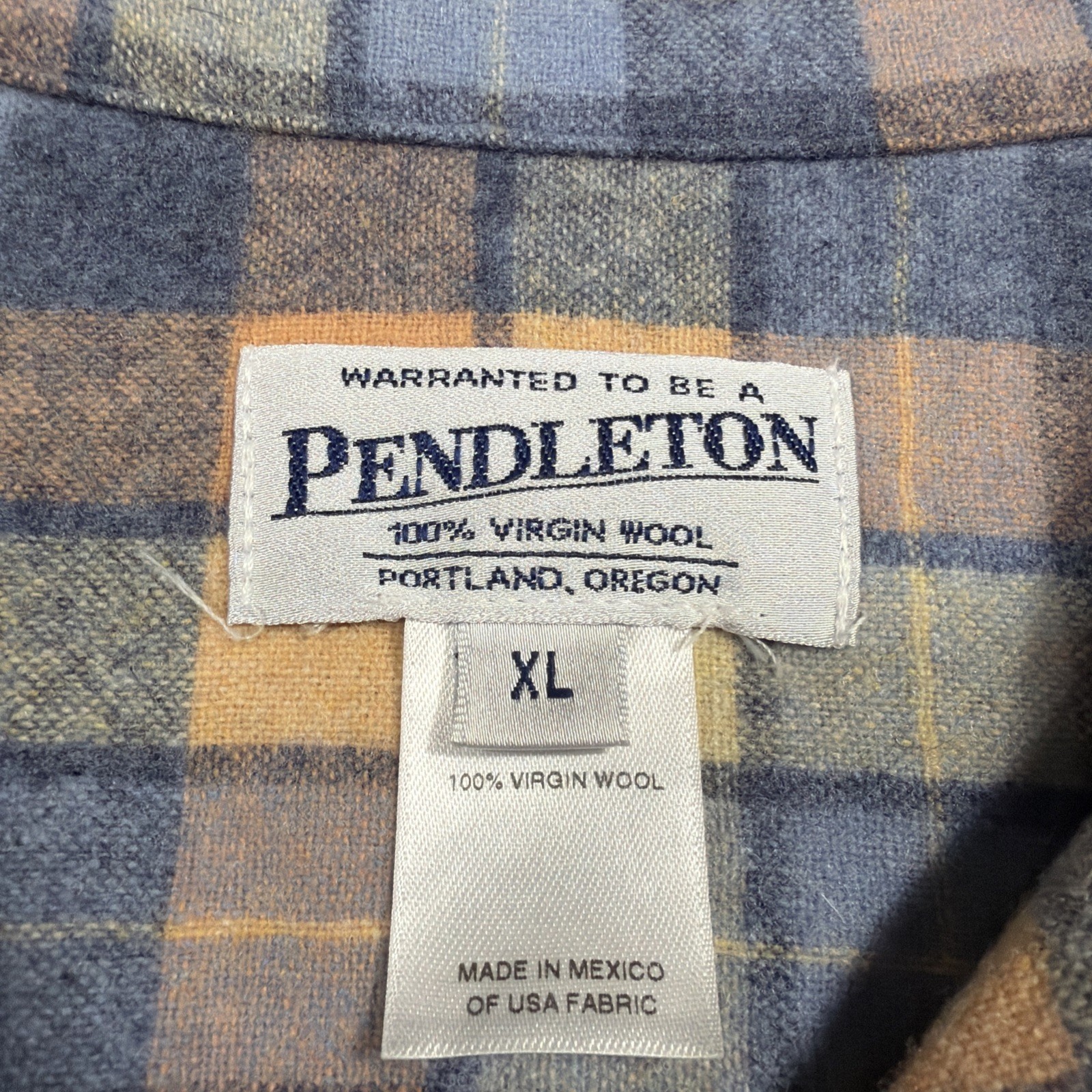 Vintage Pendleton Women’s 100% Virgin Wool Plaid Long Sleeve XL Button Up