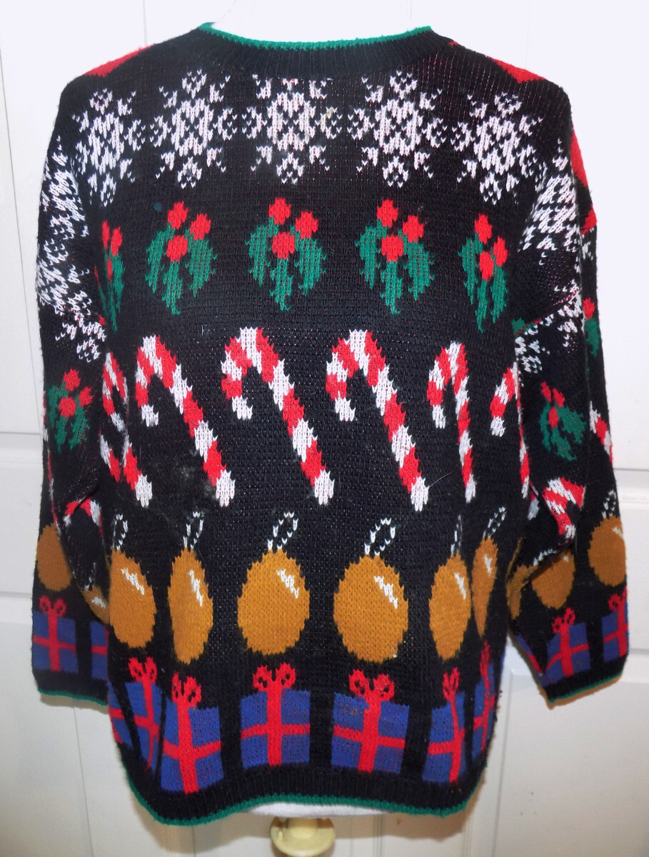 Vintage 70s 80s Christmas Pullover Sweater United States Sweaters Large B42 **