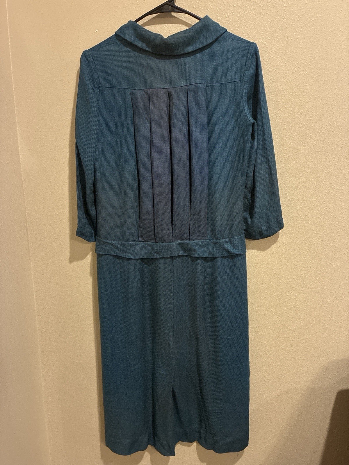 Vintage Mid-century 1940’s Dress Dark Teal Green. Woman’s Sm/medium