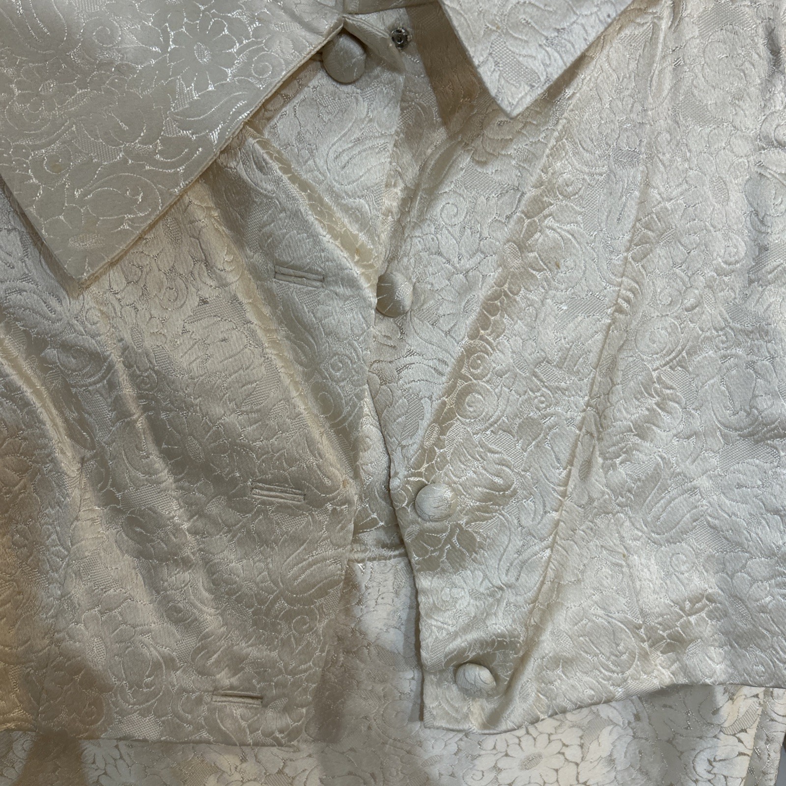 GORGEOUS Vintage Lined Handmade Silk Dress , Jacket /Cape & Shawl XS Ivory