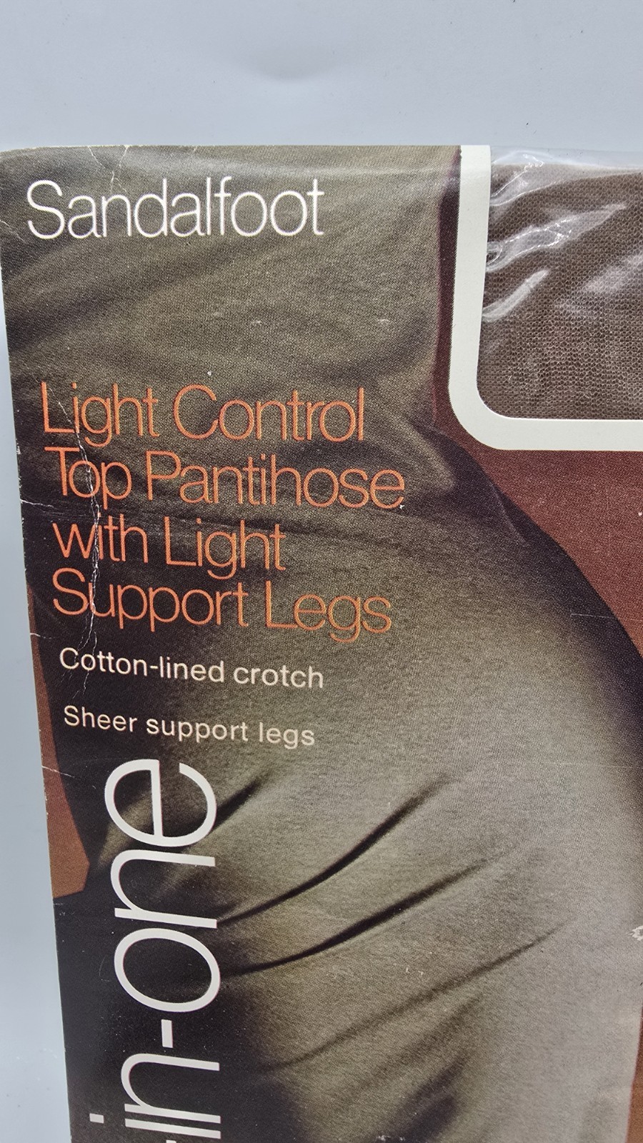 Vintage All-in-One Sandlefoot Pantyhose Queen Short Suntan/Nude
