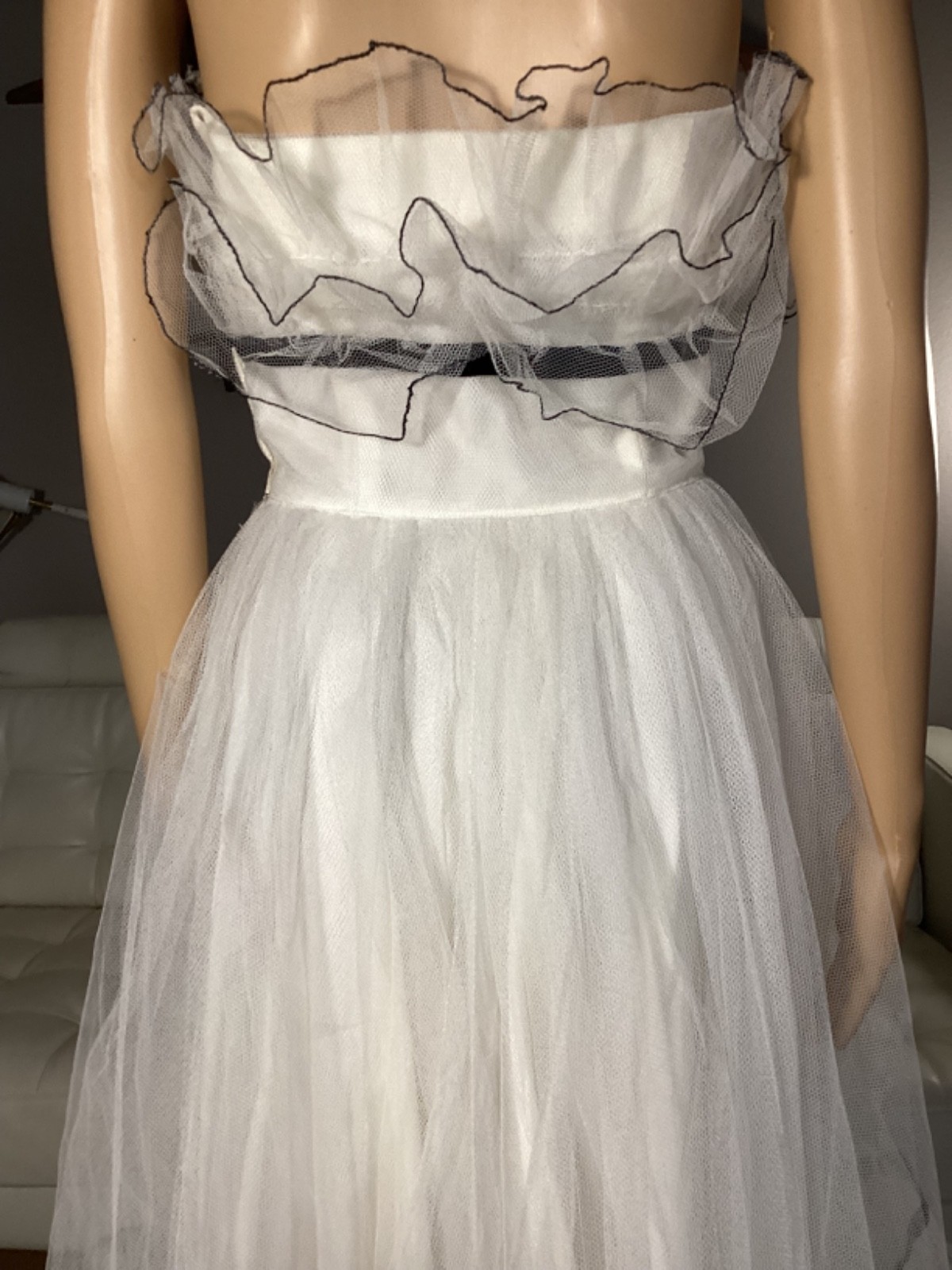 Vintage 1950&rsquo;s Will Steinman Original Black & White Tulle Strapless Party Dress
