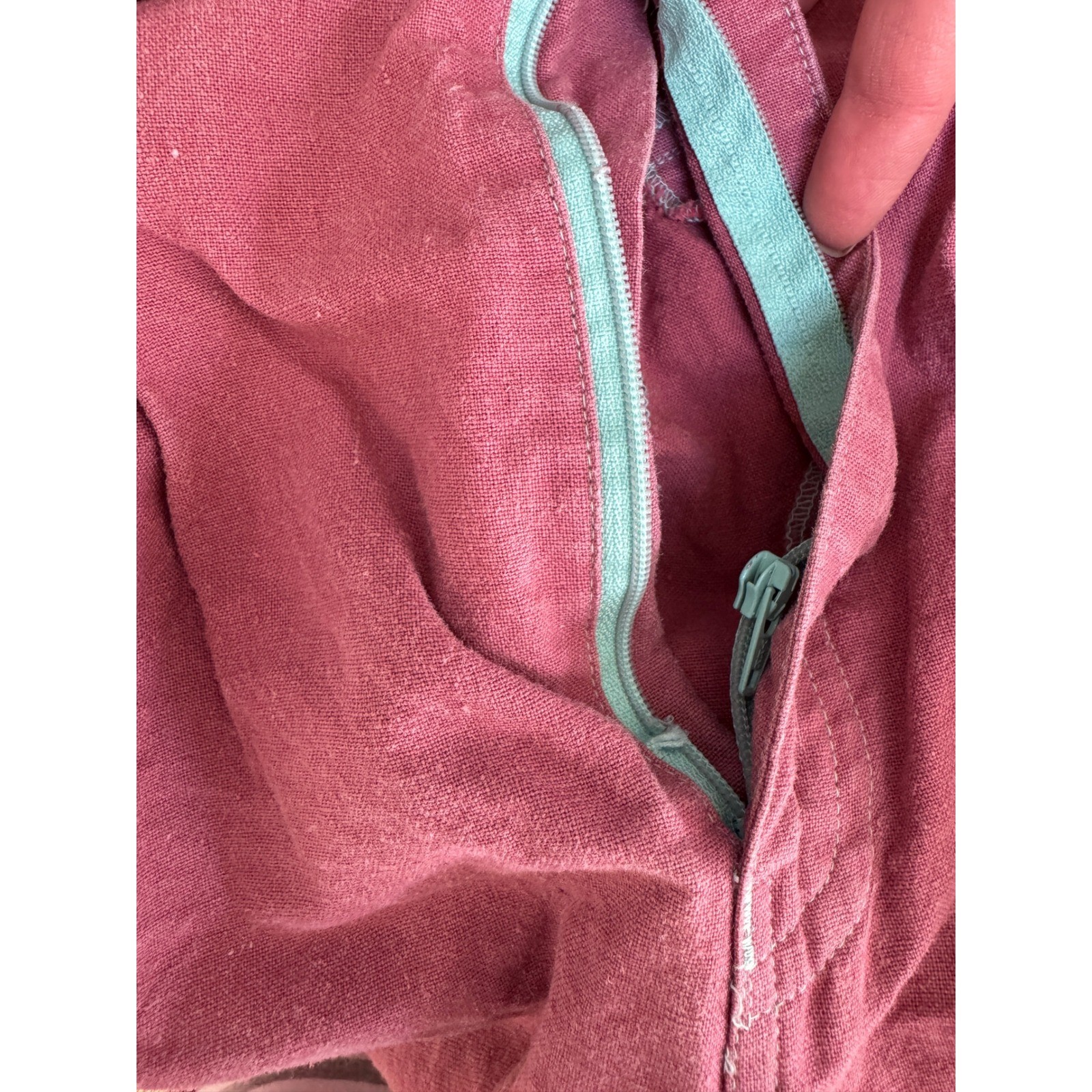 Vintage Gitano High Waisted Shorts Mauve Ramie Cotton Pleated Teal Zip Size 9/10