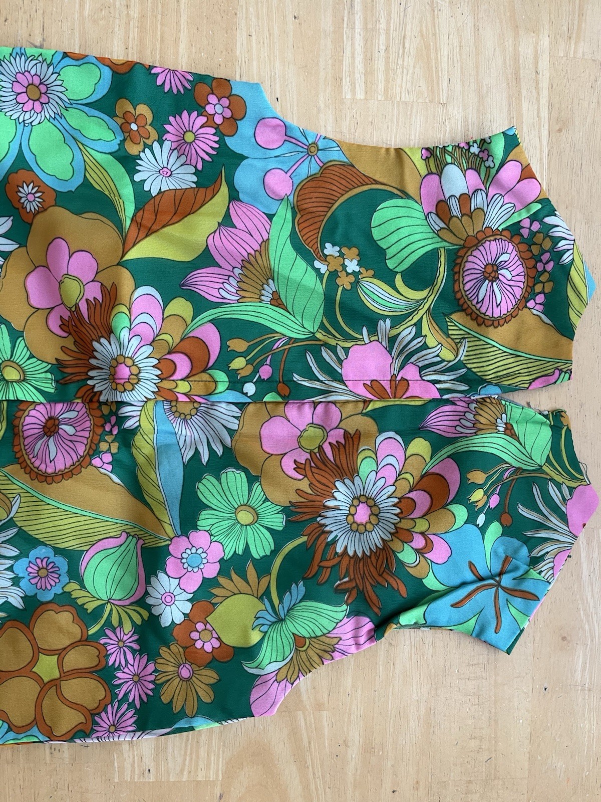 Vtg 1960s Mod Psychedelic Floral Flower Power Sheath Maxi Dress Talon Zip Small