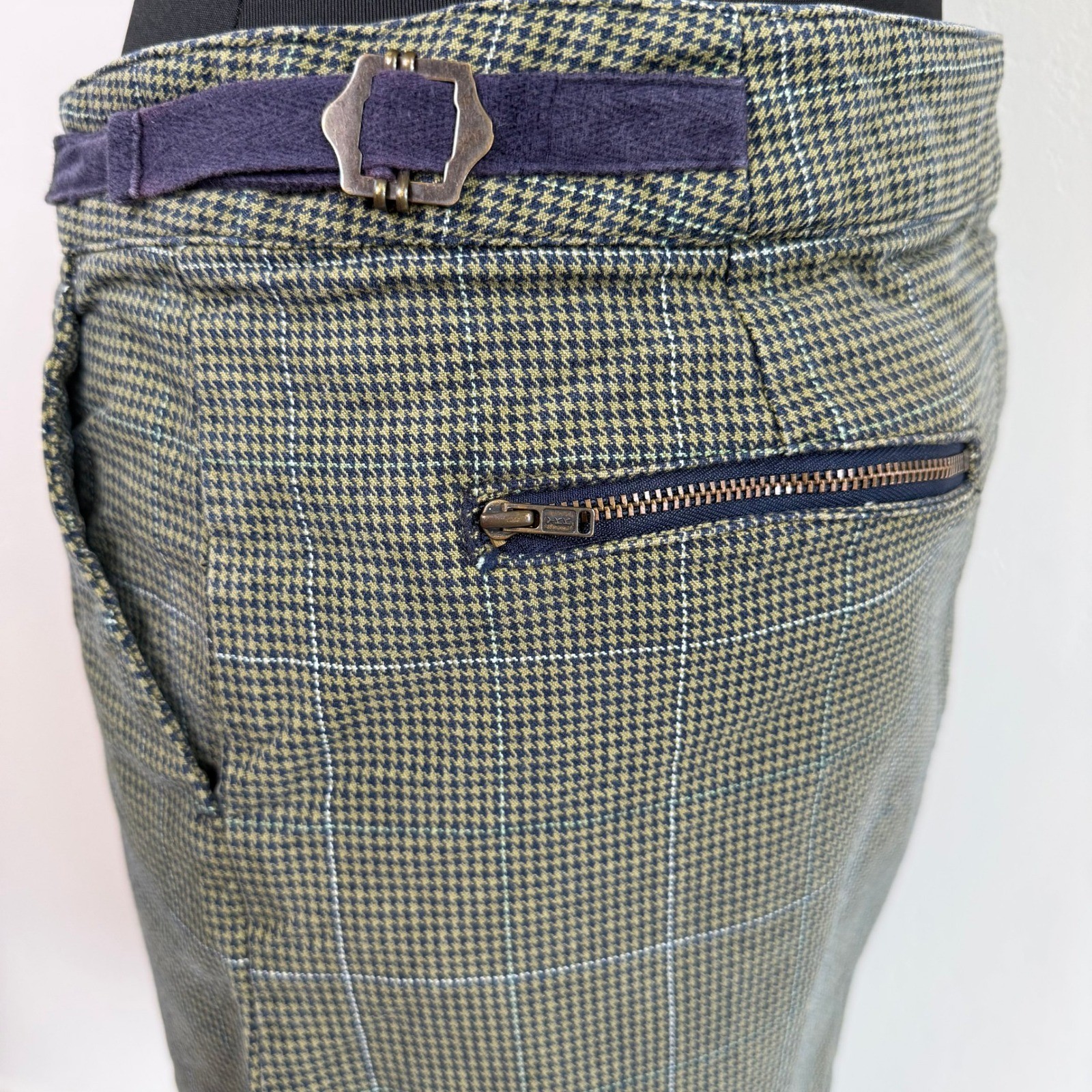 Volcom Gals Green Houndstooth Plaid Mini Skirt Size 11 Cotton Skater Y2K Grunge