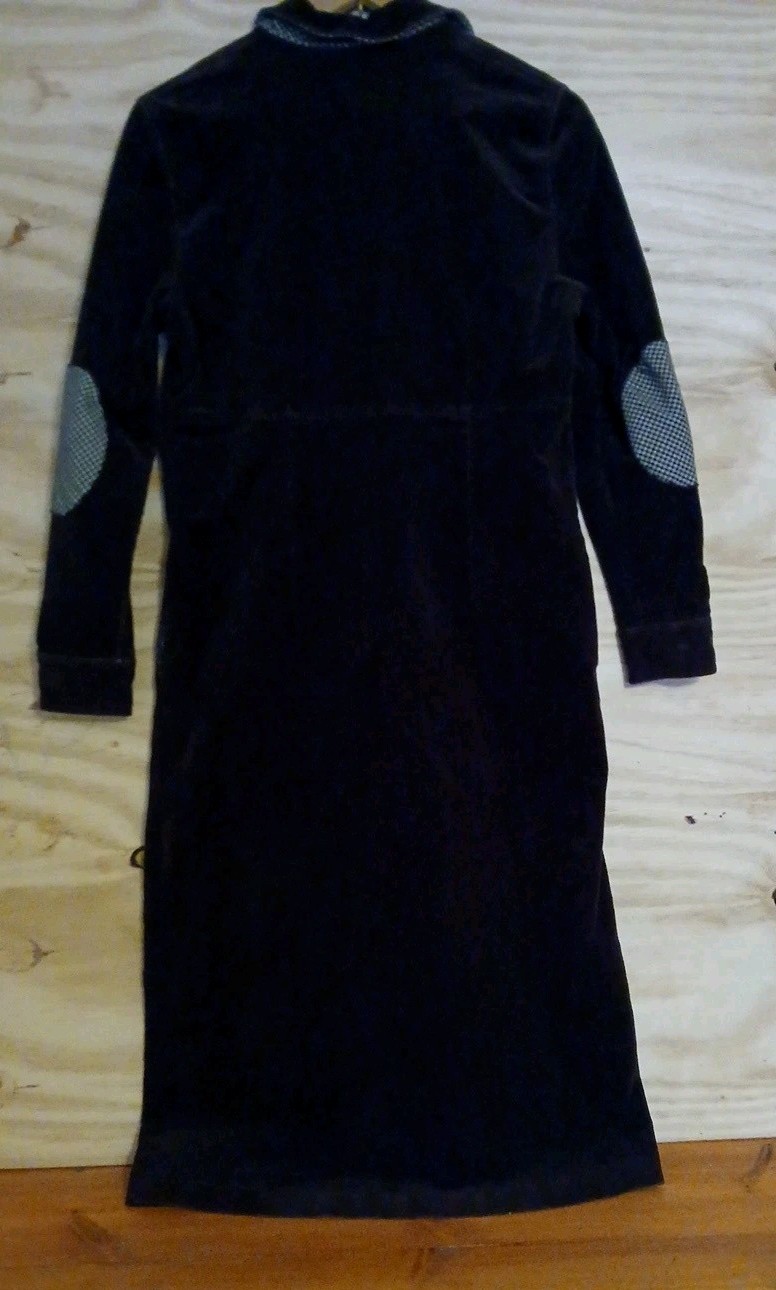 Vintage Duck Head Khaki Button Front Midi Dress Brown Curderoy Trim Womens 12