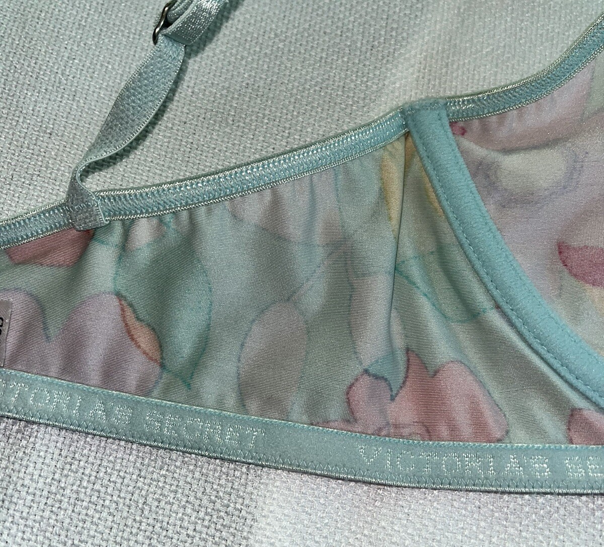 Vtg Victorias Secret Bra Y2K Unlined Pop Floral Purple Vanity Fair Panty 6 M 36D