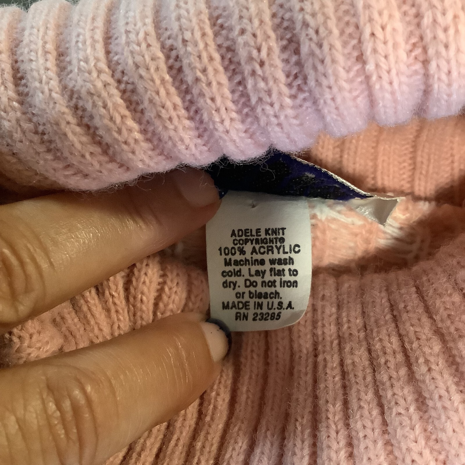 Laura Tyler pink white thick snowflake turtleneck women&rsquo;s ski sweater size M/L